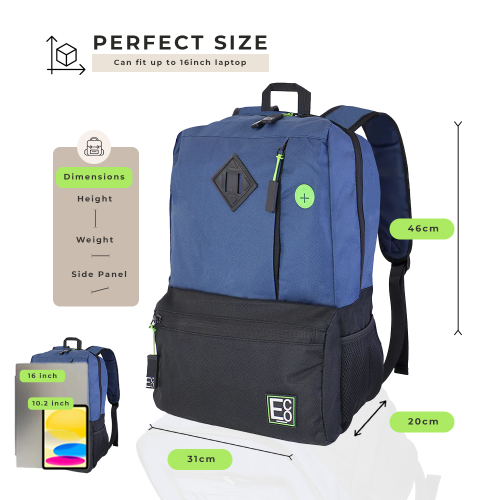 Laptop Student Backpack - Navy