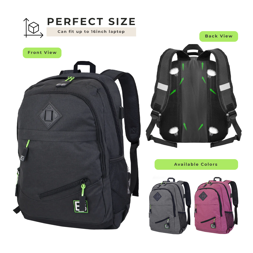 Backpack with USB Laptop or Phone Charging Port