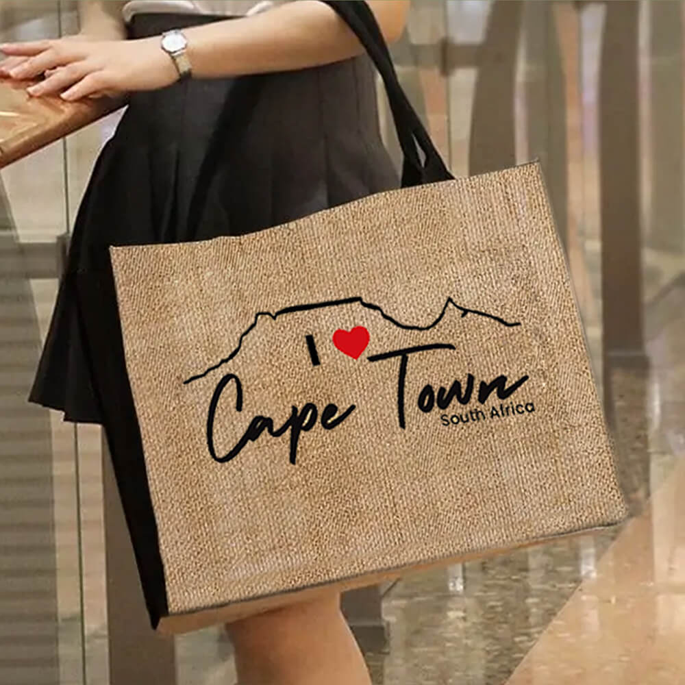 Wiederverwendbare Einkaufstasche aus Jute – Kapstadt-Design