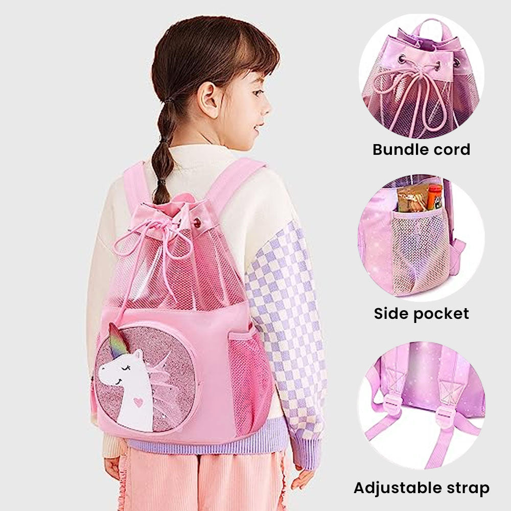 Rosa Einhorn-Rucksack mit Kordelzug für Kinder (in Kürze erhältlich)