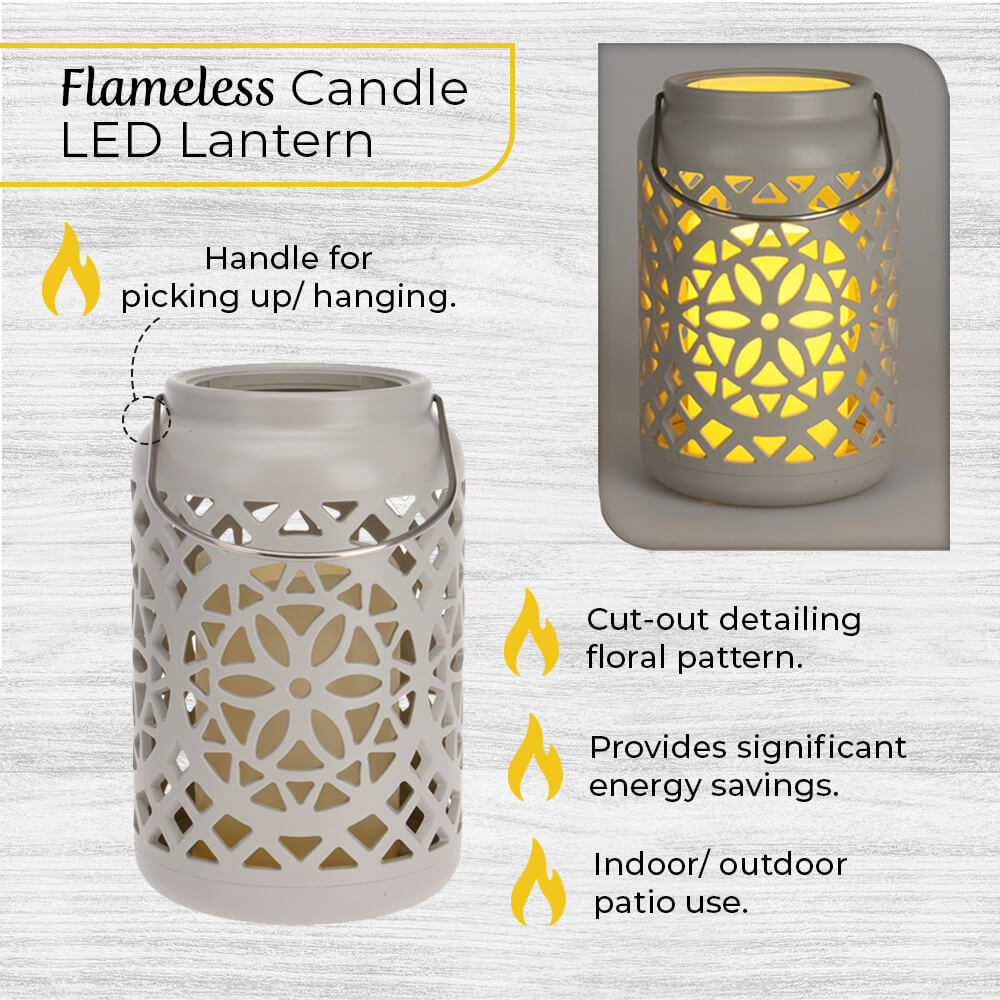 Mandala Design LED Lantern with Candle Light