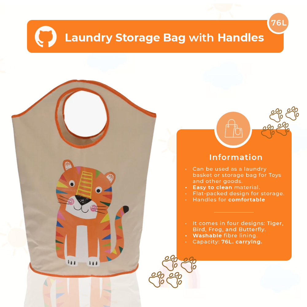 Laundry Storage Bag with Handles - 76L