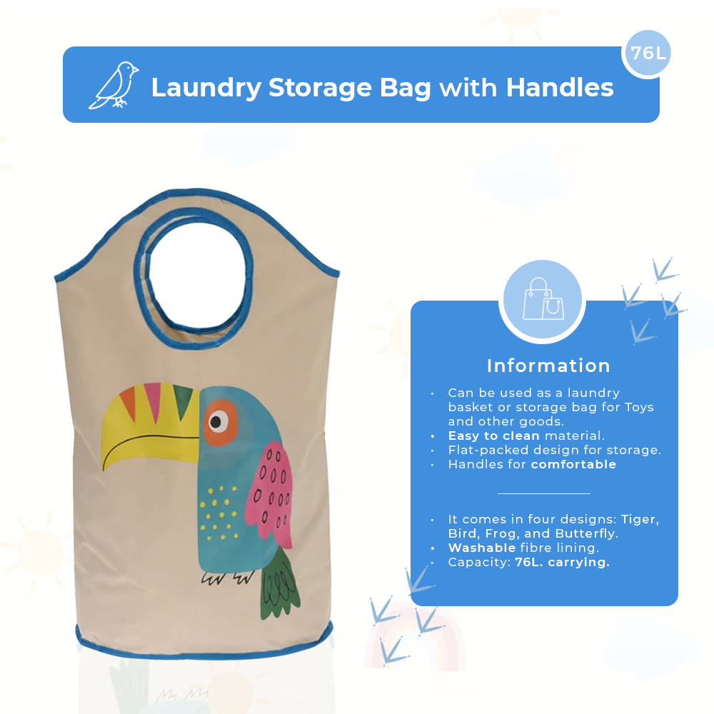 Laundry Storage Bag with Handles - 76L