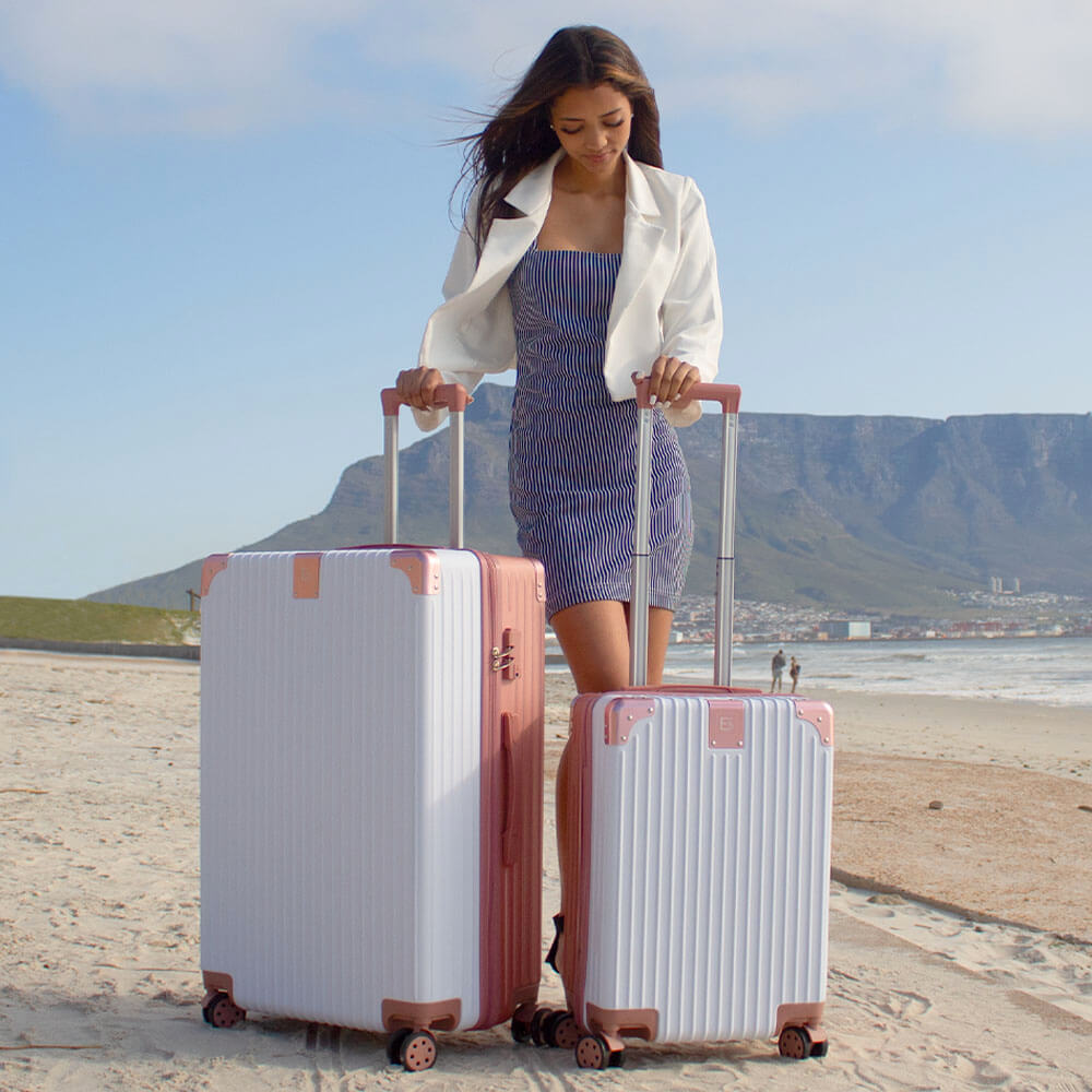 Luggage Suitcases with Telescopic Handle - 2 Pieces - Berlin Design - TSA Lock, Aluminium Telescopic Handle - RPET Lining - Capetown Luggage Suitcases