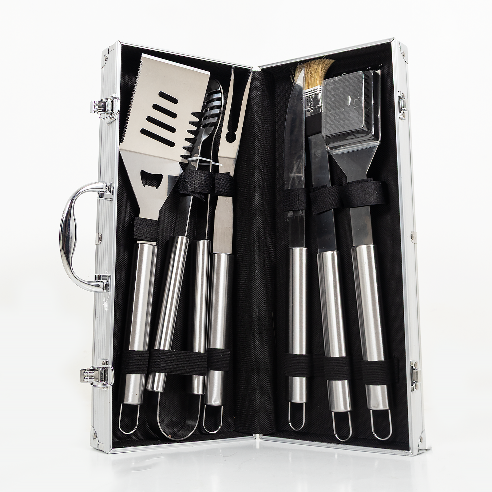 Premium Stainless Steel Braai Tool Set in Carry Case - 6 Pieces