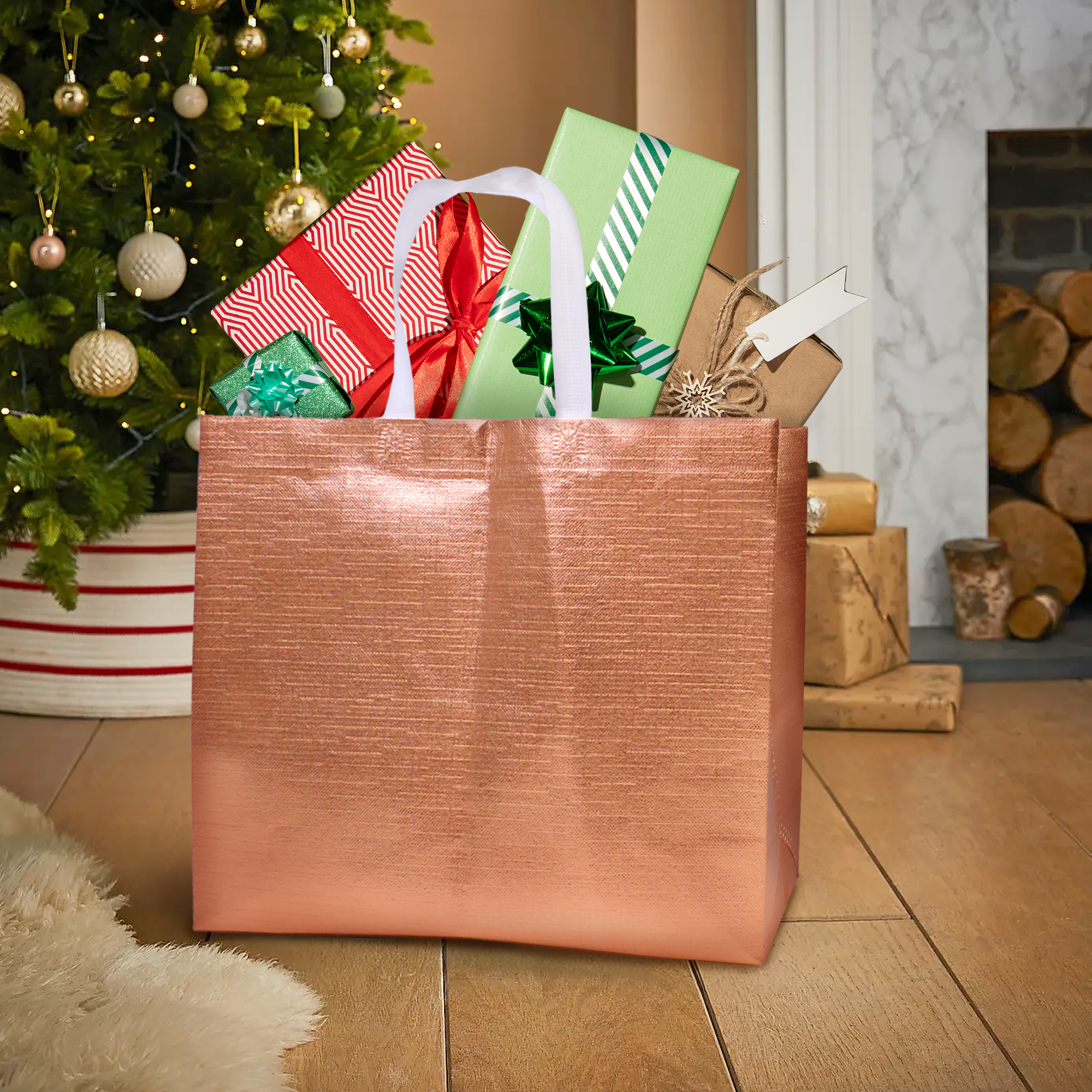 Reusable Laminated Metallic Gift Bag | 70GSM, 14L