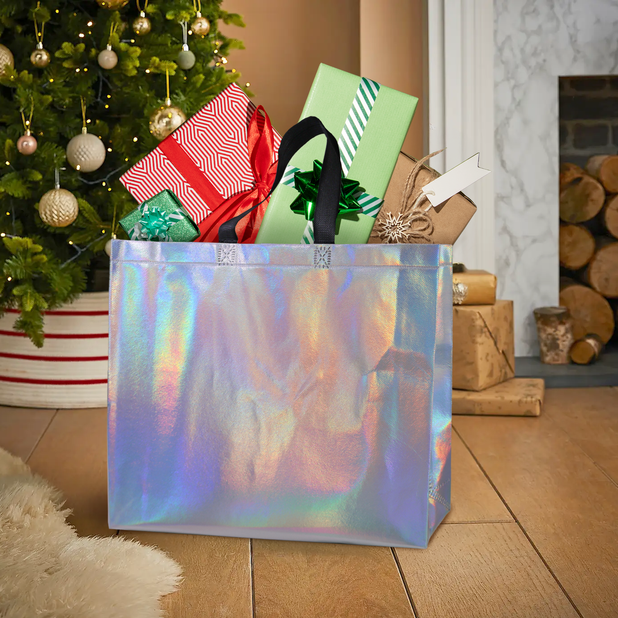 Reusable Laminated Metallic Gift Bag | 70GSM, 17L