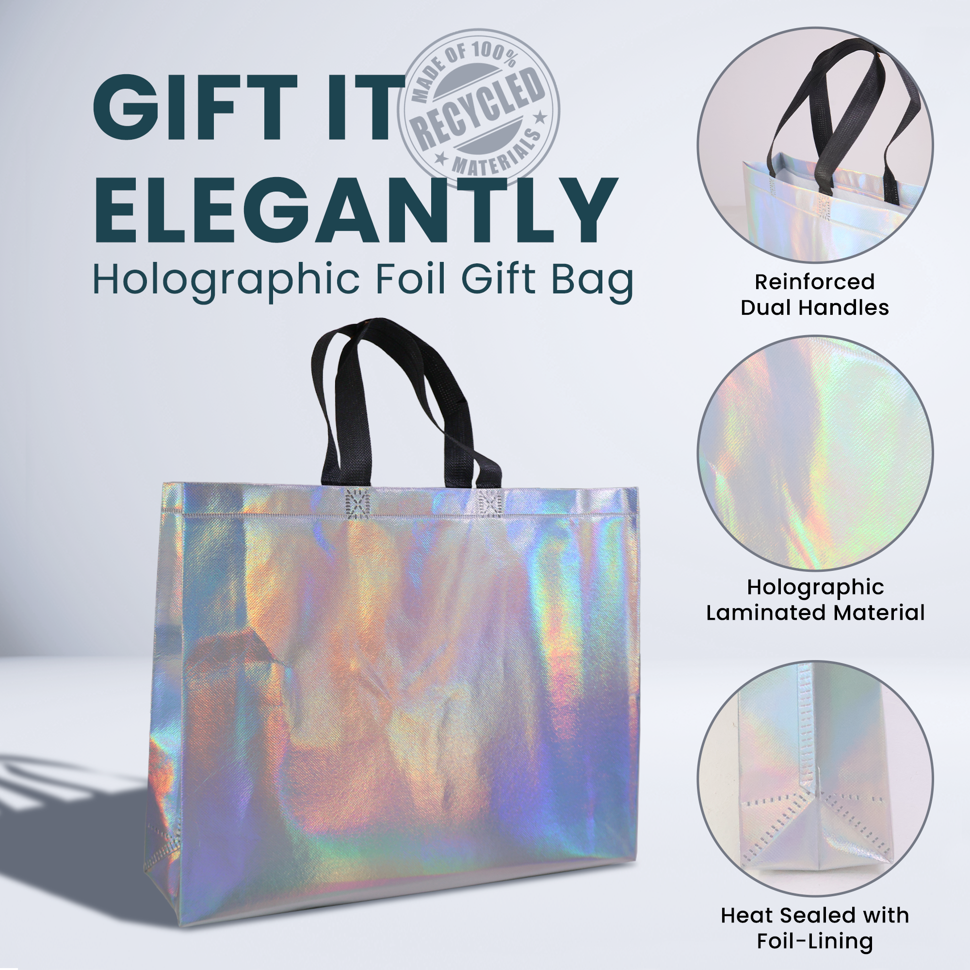 Reusable Laminated Metallic Gift Bag | 70GSM, 17L