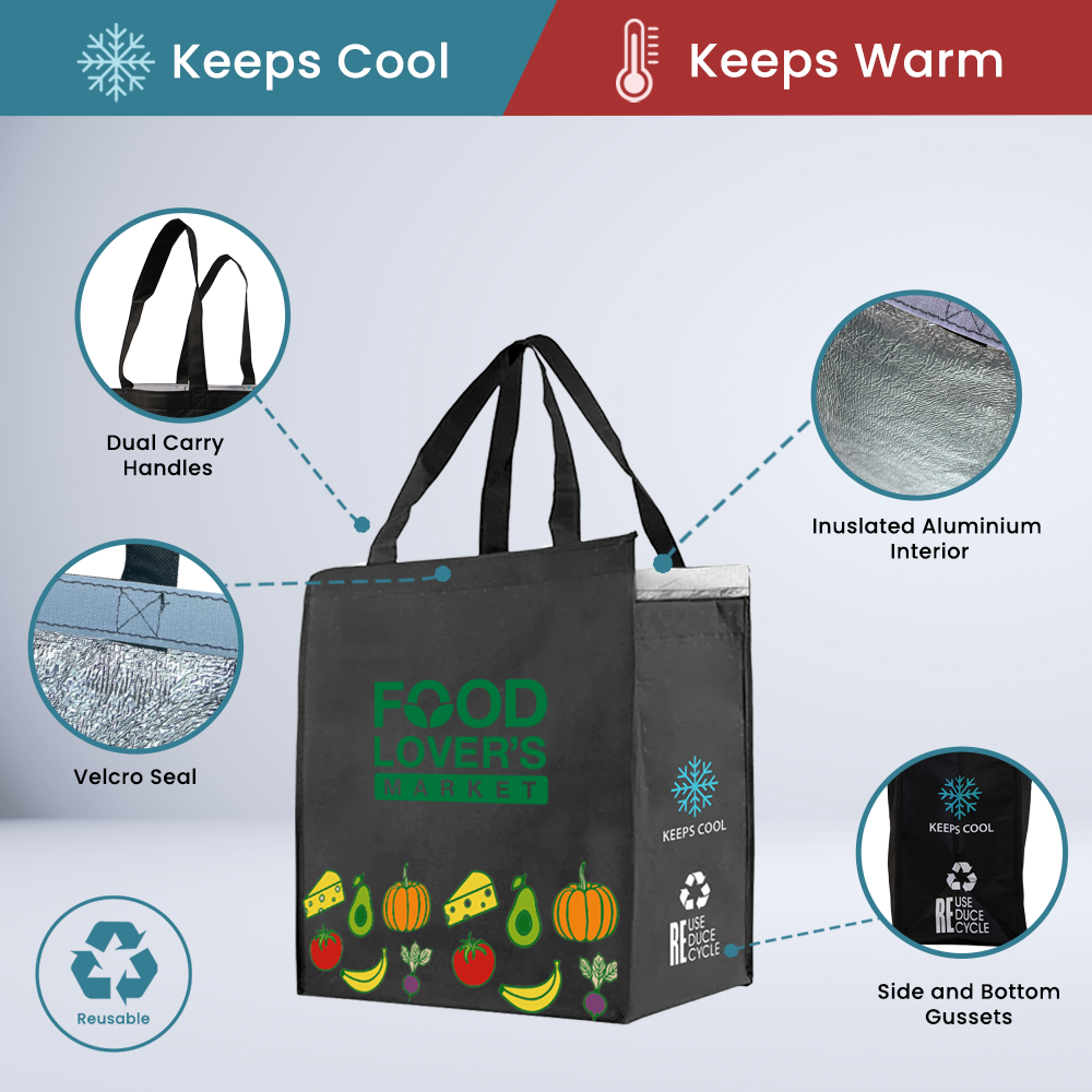 Bolsa de compras más fresca no tejida reutilizable | 70GSM, 29L