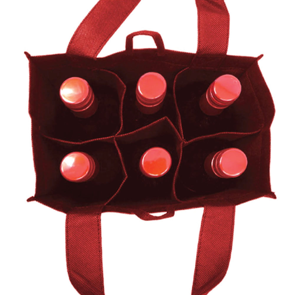 Branded Large Reusable Wine Bag - 6 Wine Carrier
