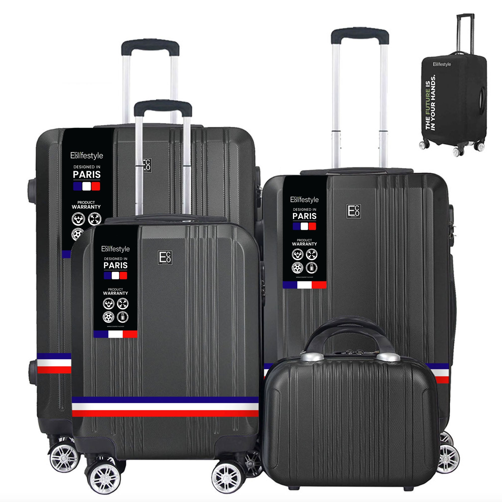 Pre-Order 4 Piece Paris Premium Luggage Value Set with Integrated Weight Scale - Coming Soon