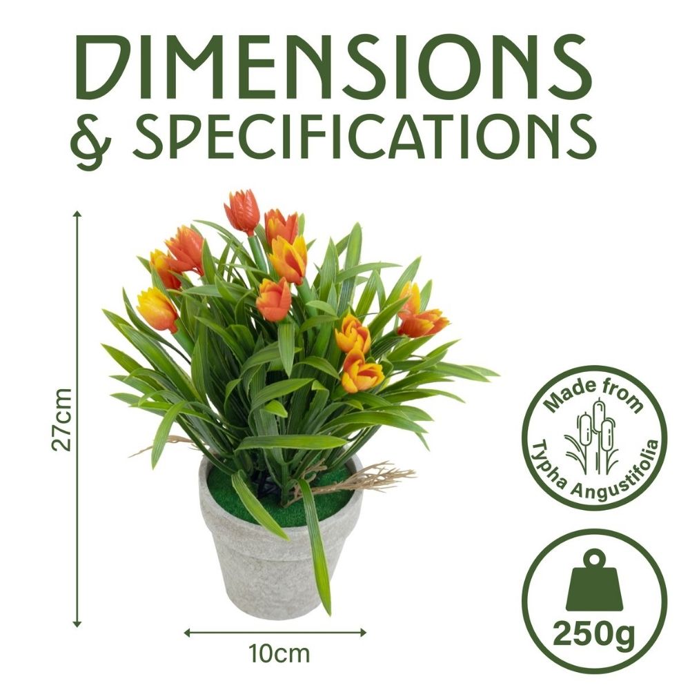 Artificial Plant Tulips in Paper Pot – 10x27cm (4 Assorted Colours)