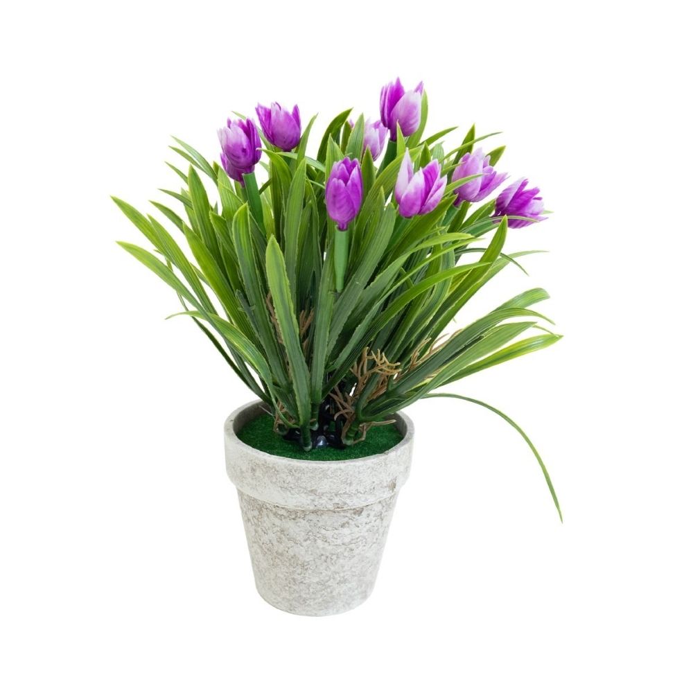 Artificial Plant Tulips in Paper Pot – 10x27cm (4 Assorted Colours)