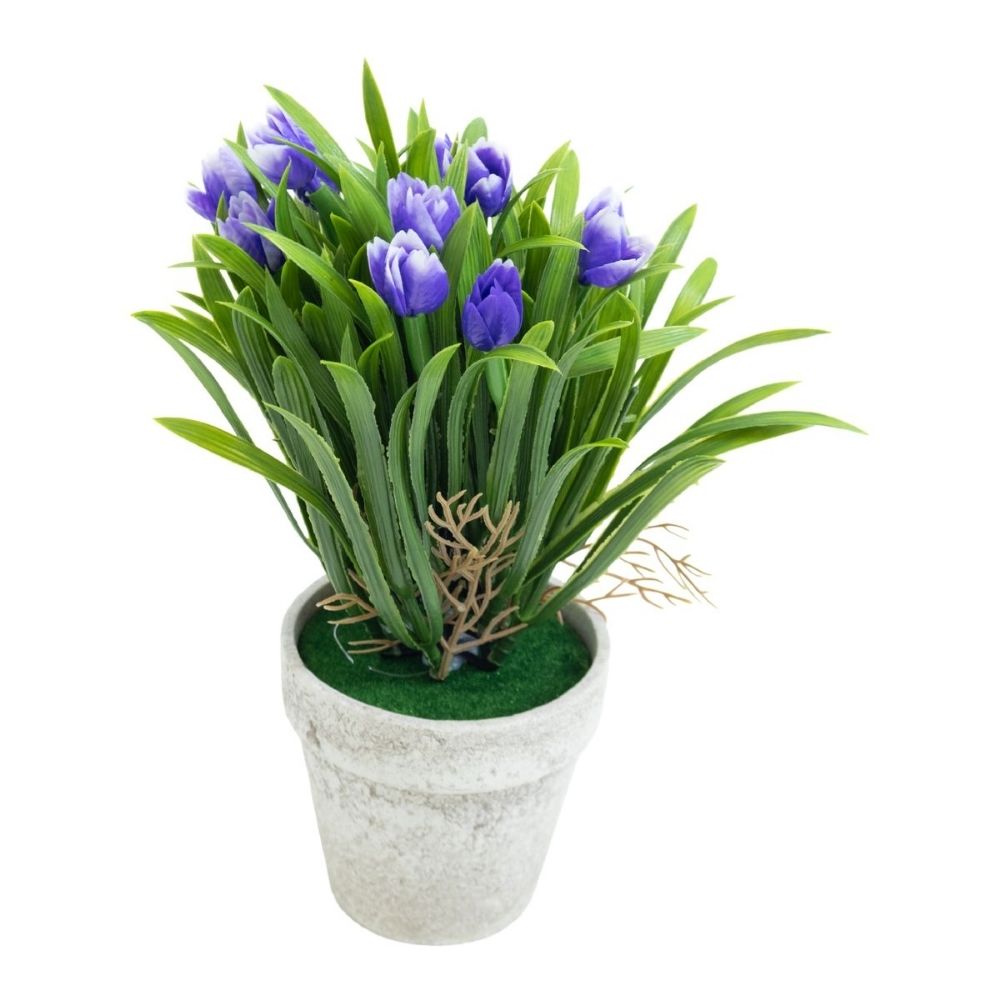 Artificial Plant Tulips in Paper Pot – 10x27cm (4 Assorted Colours)