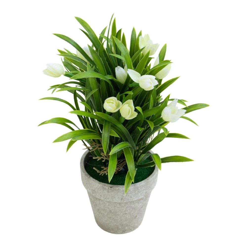 Artificial Plant Tulips in Paper Pot – 10x27cm (4 Assorted Colours)