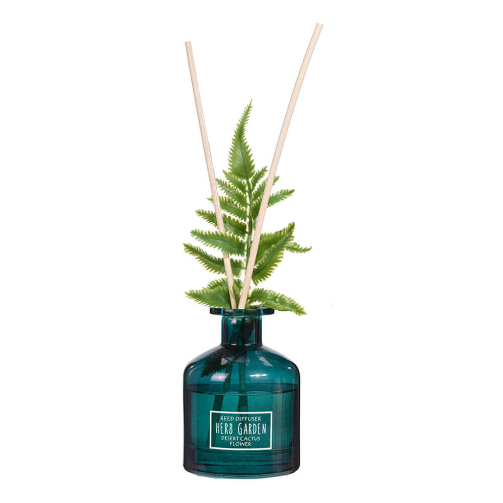 Scented Glass Diffuser with 5 Reeds and Leaf - 160ml