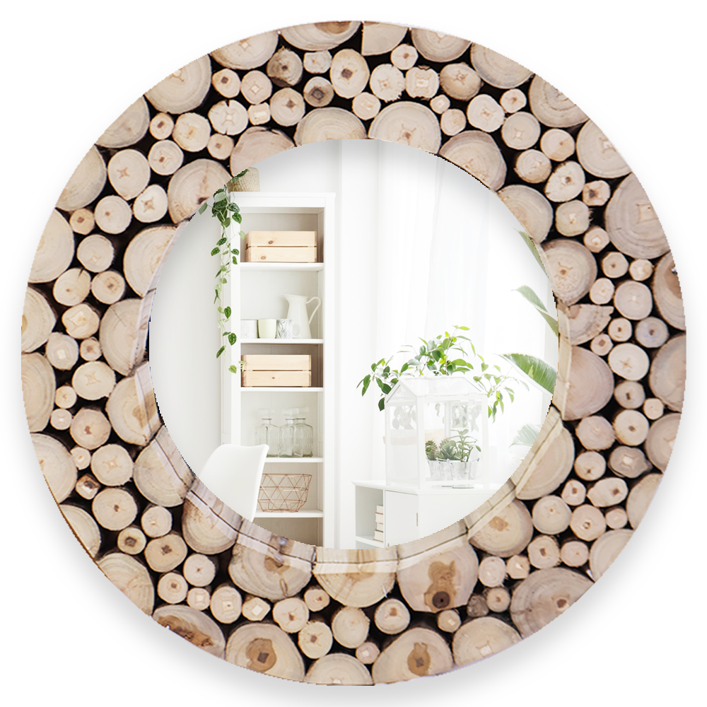 Natural Teak Mirror - Circular