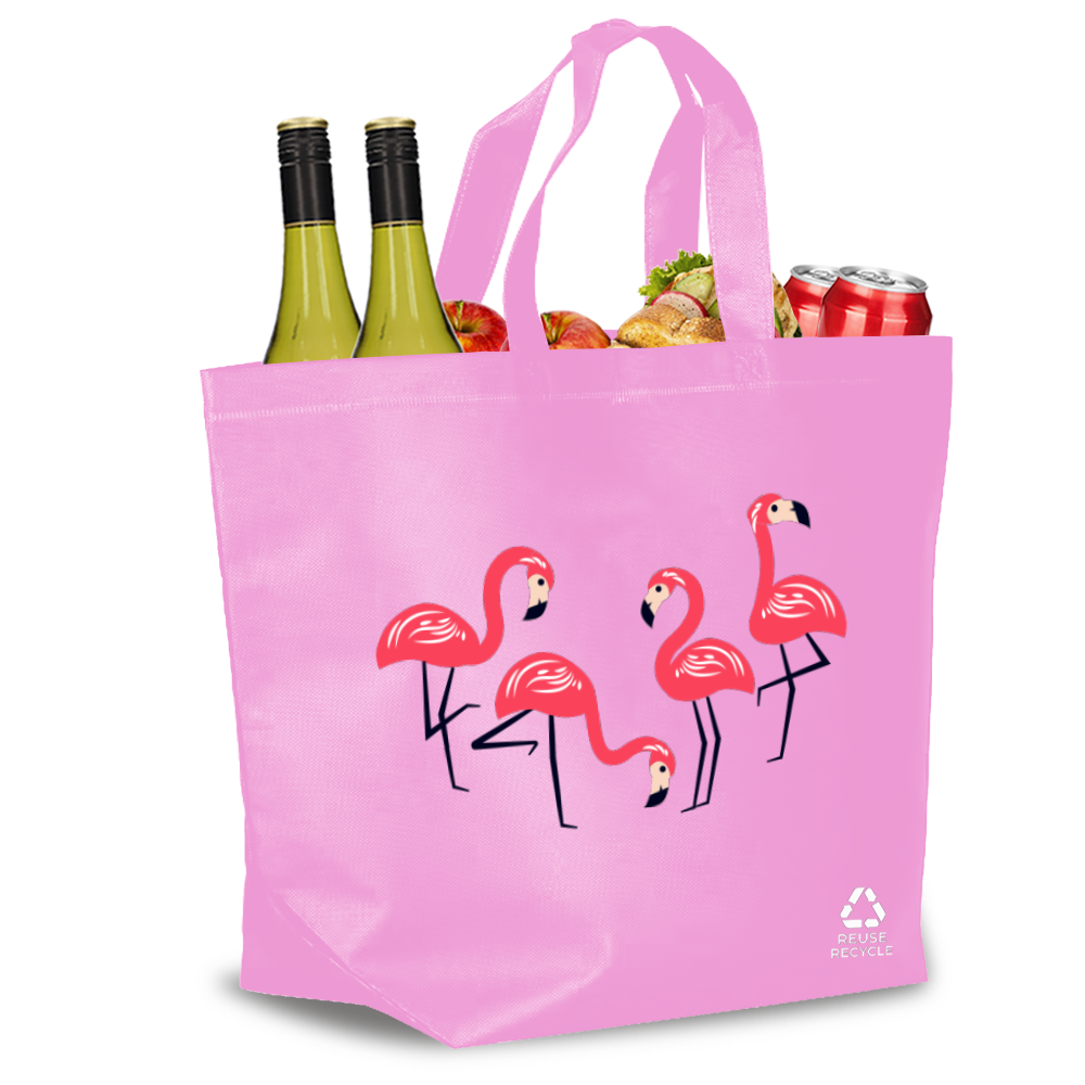 Pink Reusable Non-Woven Shopping Bag | 70GSM, 27L