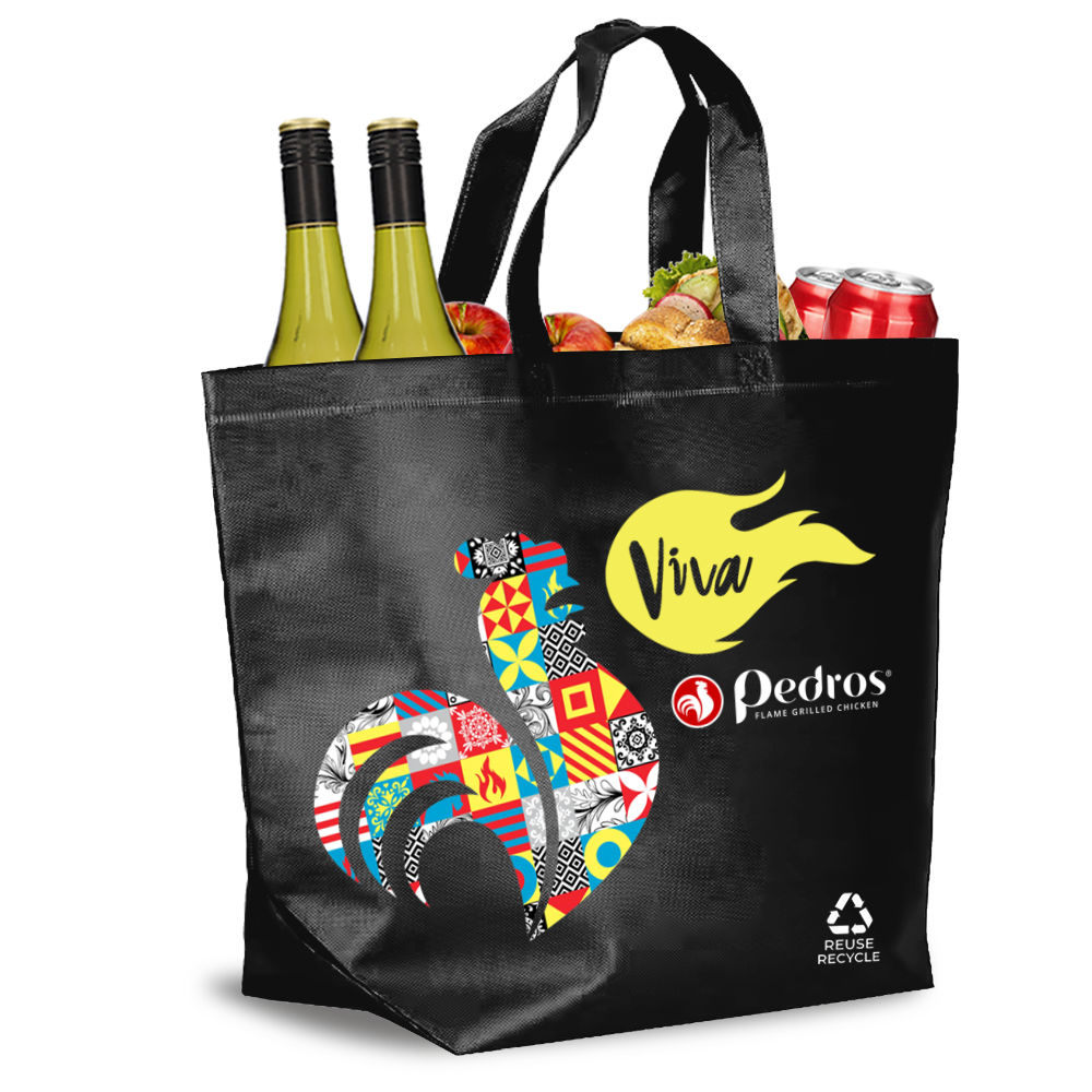 Black Reusable Non-Woven Shopping Bag | 70GSM, 27L