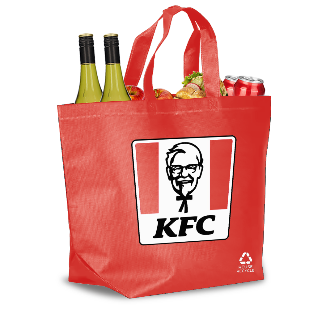 Red Reusable Non-Woven Shopping Bag | 70GSM, 27L