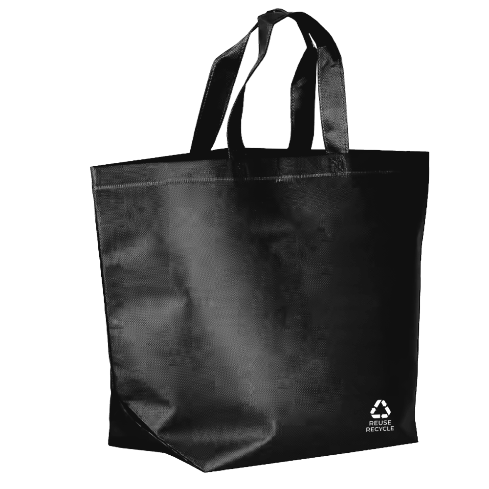 Black Reusable Non-Woven Shopping Bag | 70GSM, 27L