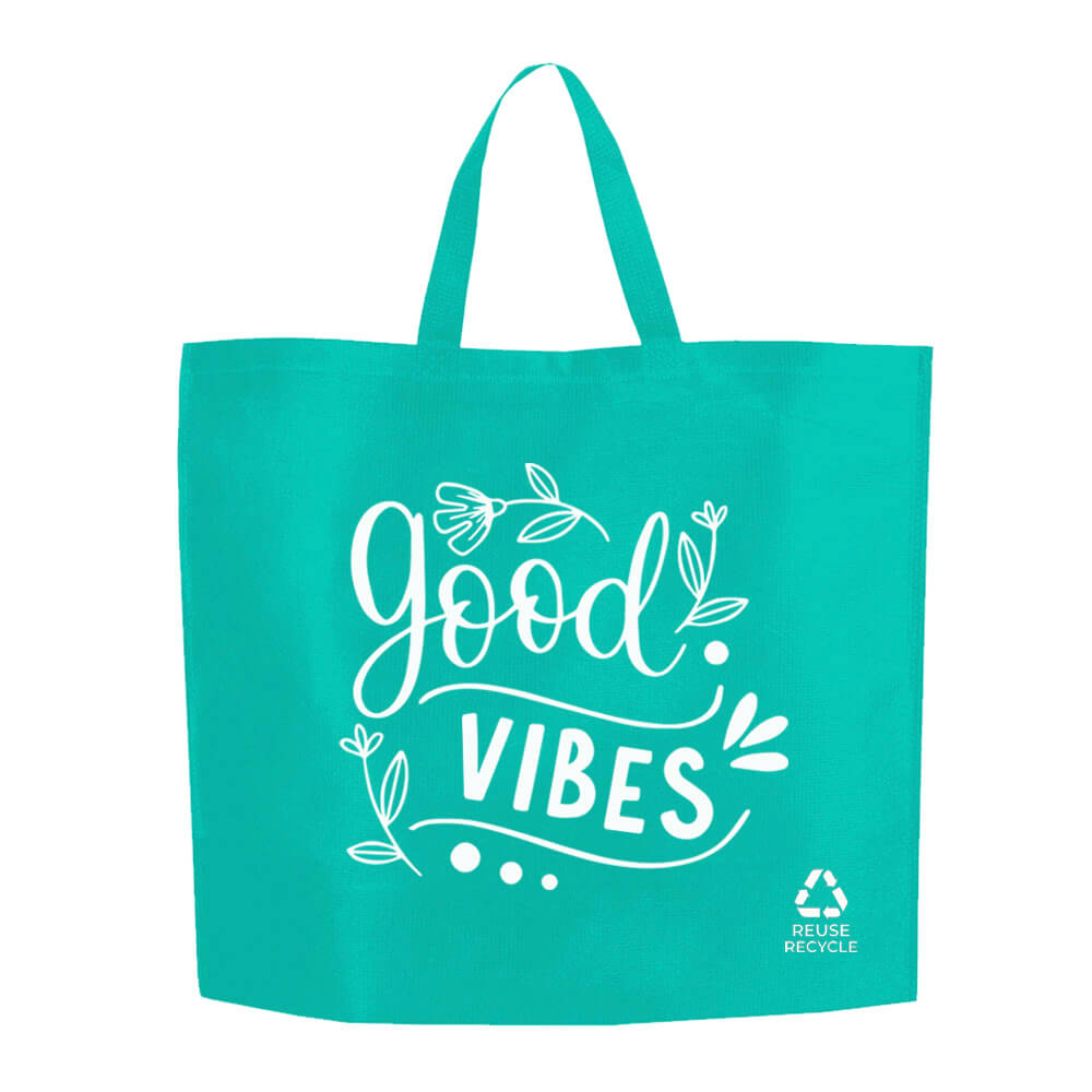 Reusable Shopper Bag - Turquoise Design