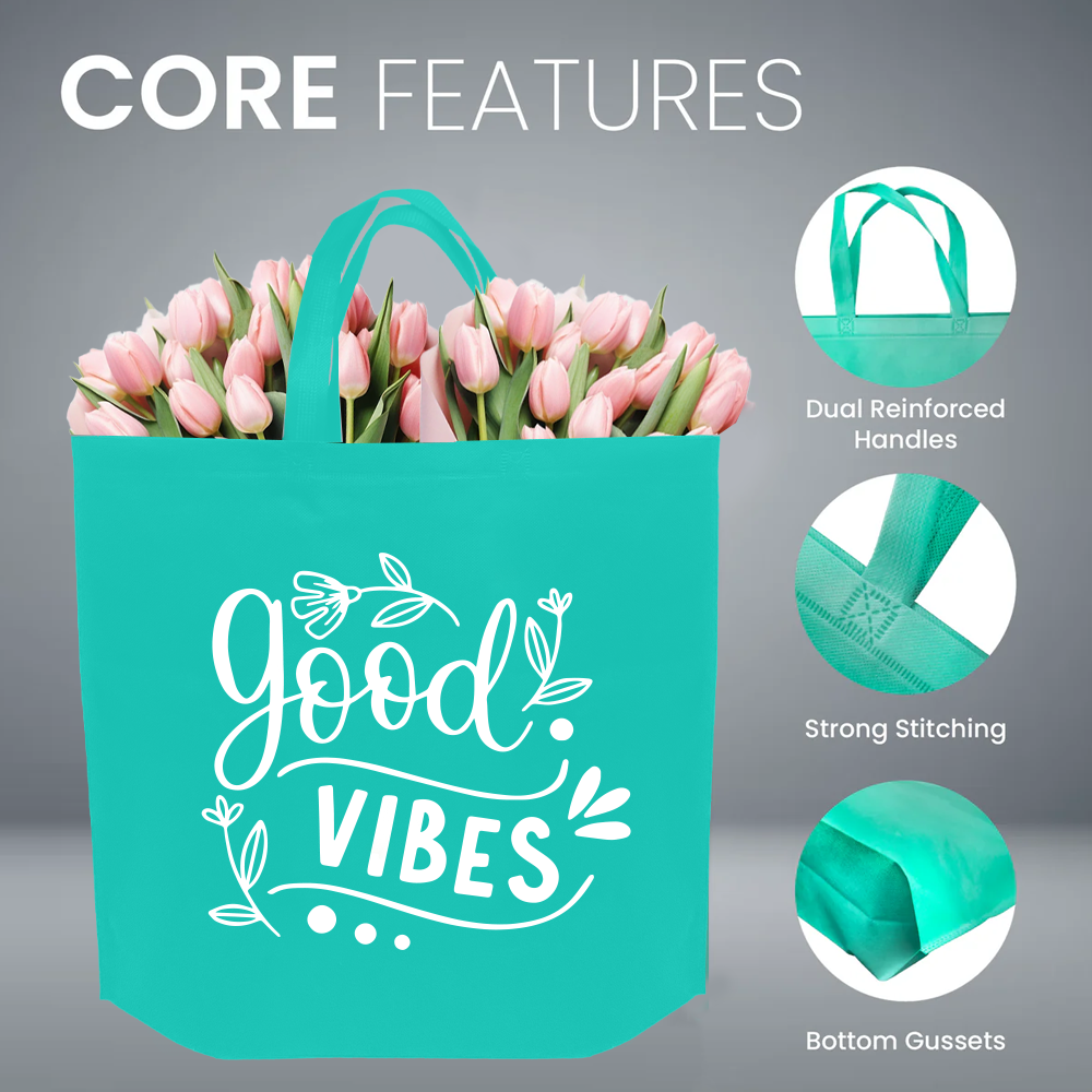 Turquoise Reusable Non-Woven Shopping Bag | 70GSM, 28L