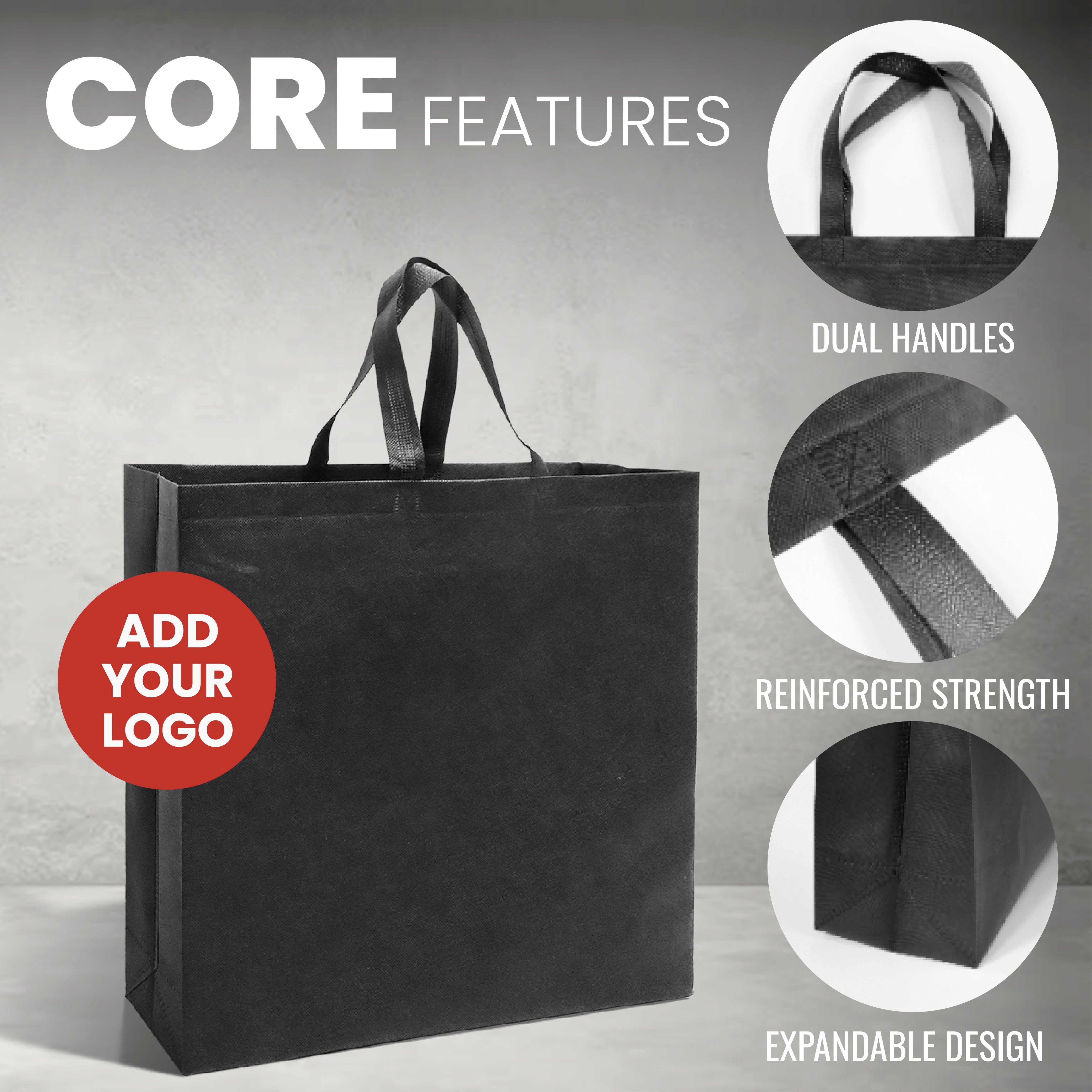 SHOP48 - XL Reusable Non-Woven Shopping Bag | 70GSM, 30L