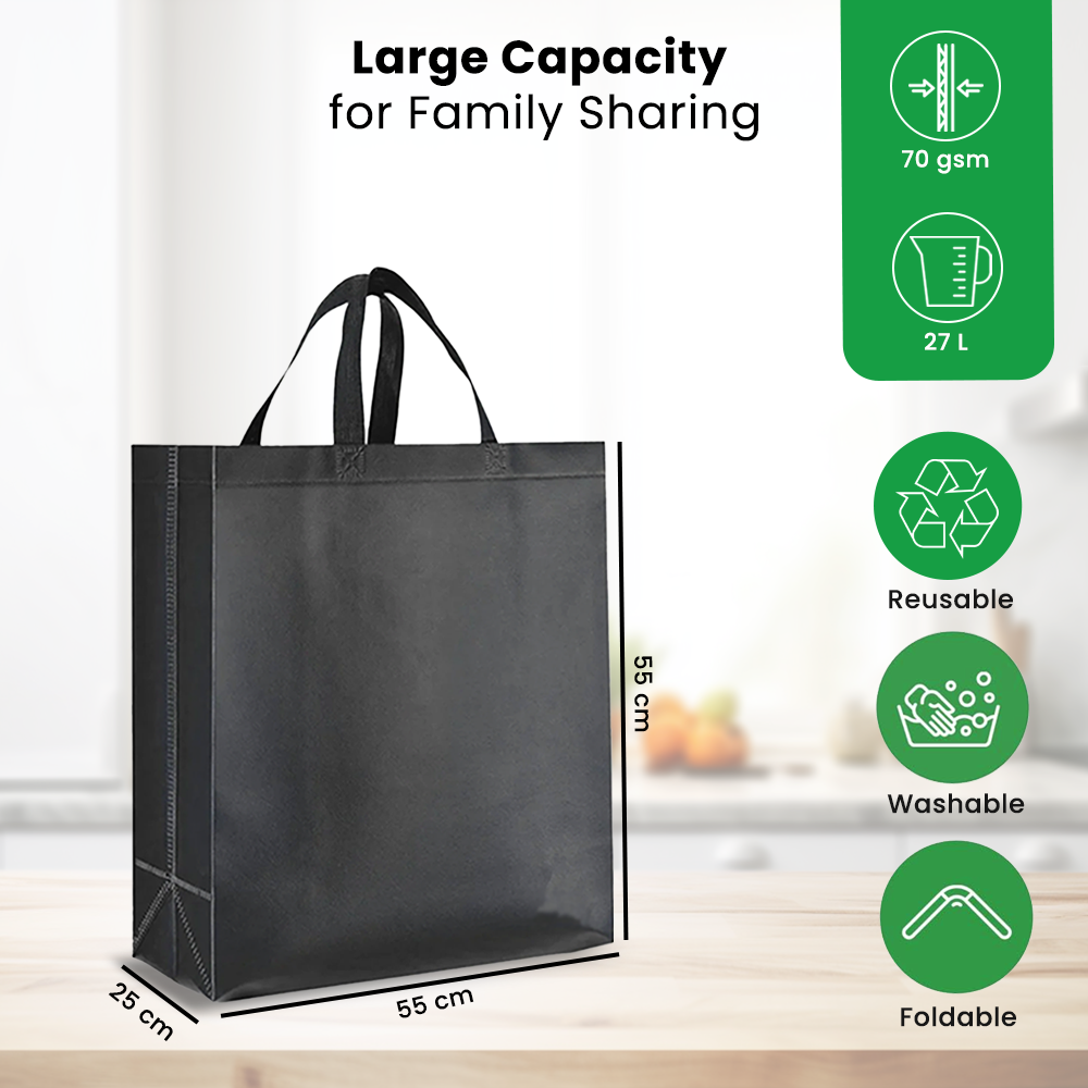 Bolsa de compras reutilizable de tejido no tejido XL | 70GSM, 49L