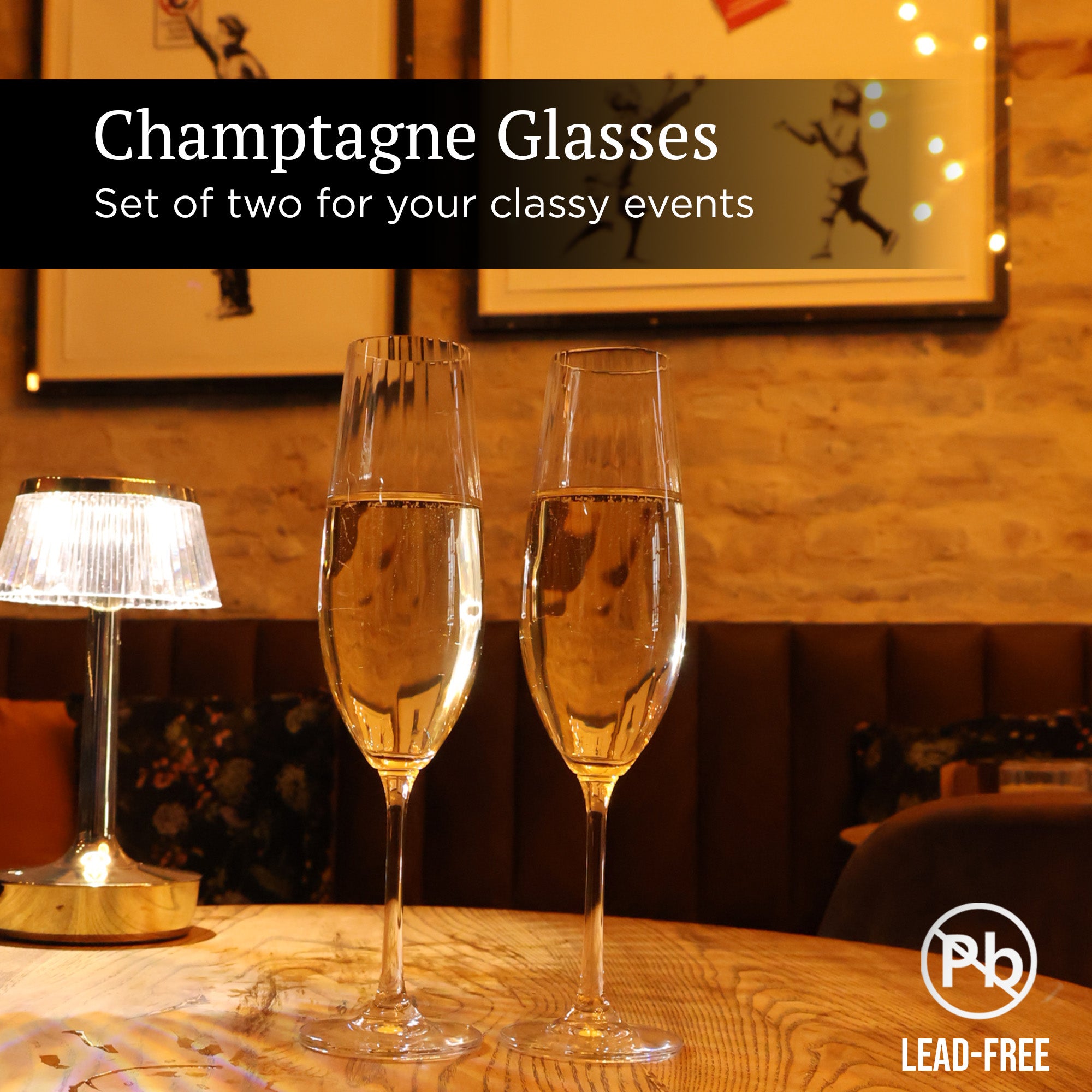 Champagnergläser – 260 ml – 4 Stück – bleifrei kristallin
