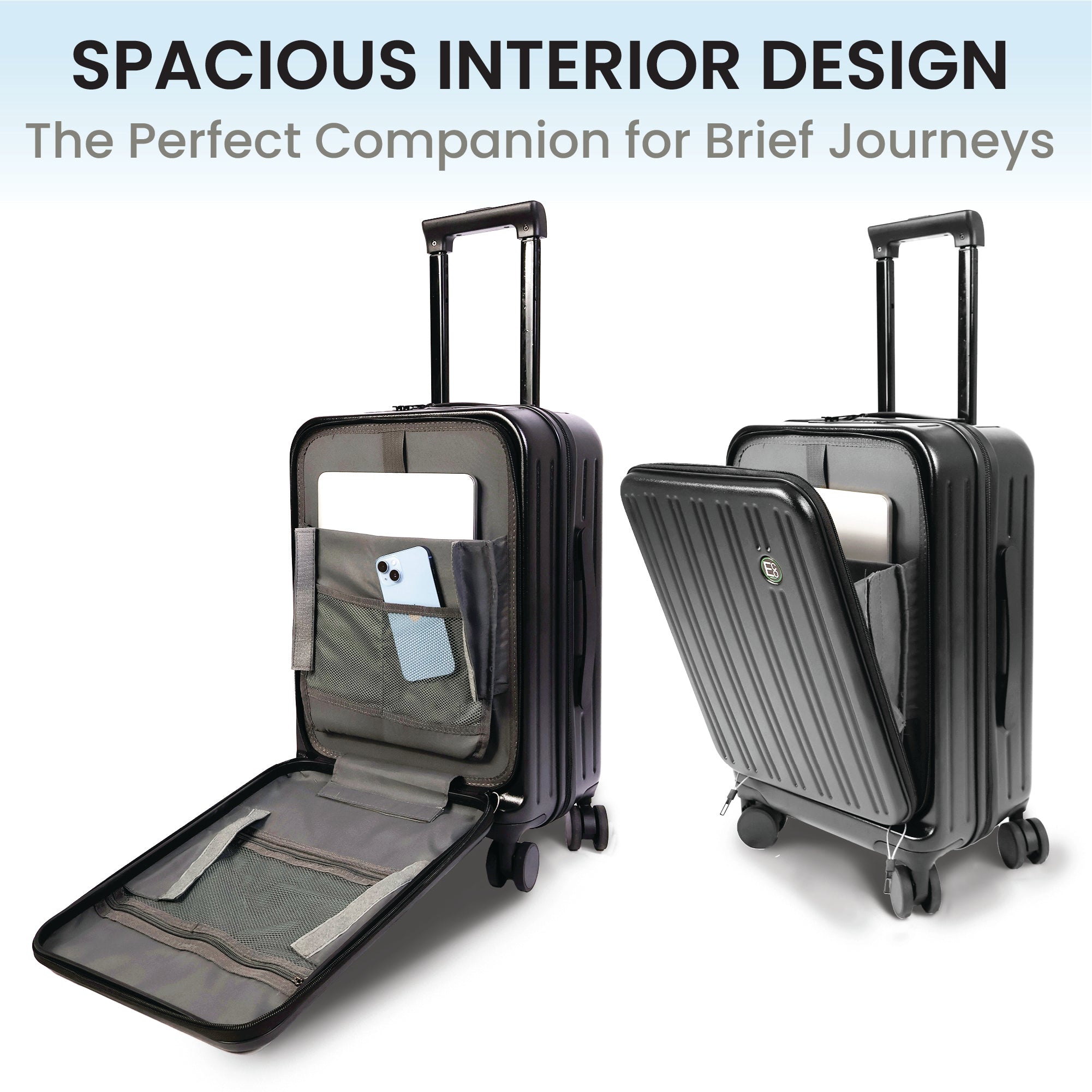 Cabin luggage with laptop pocket on sale