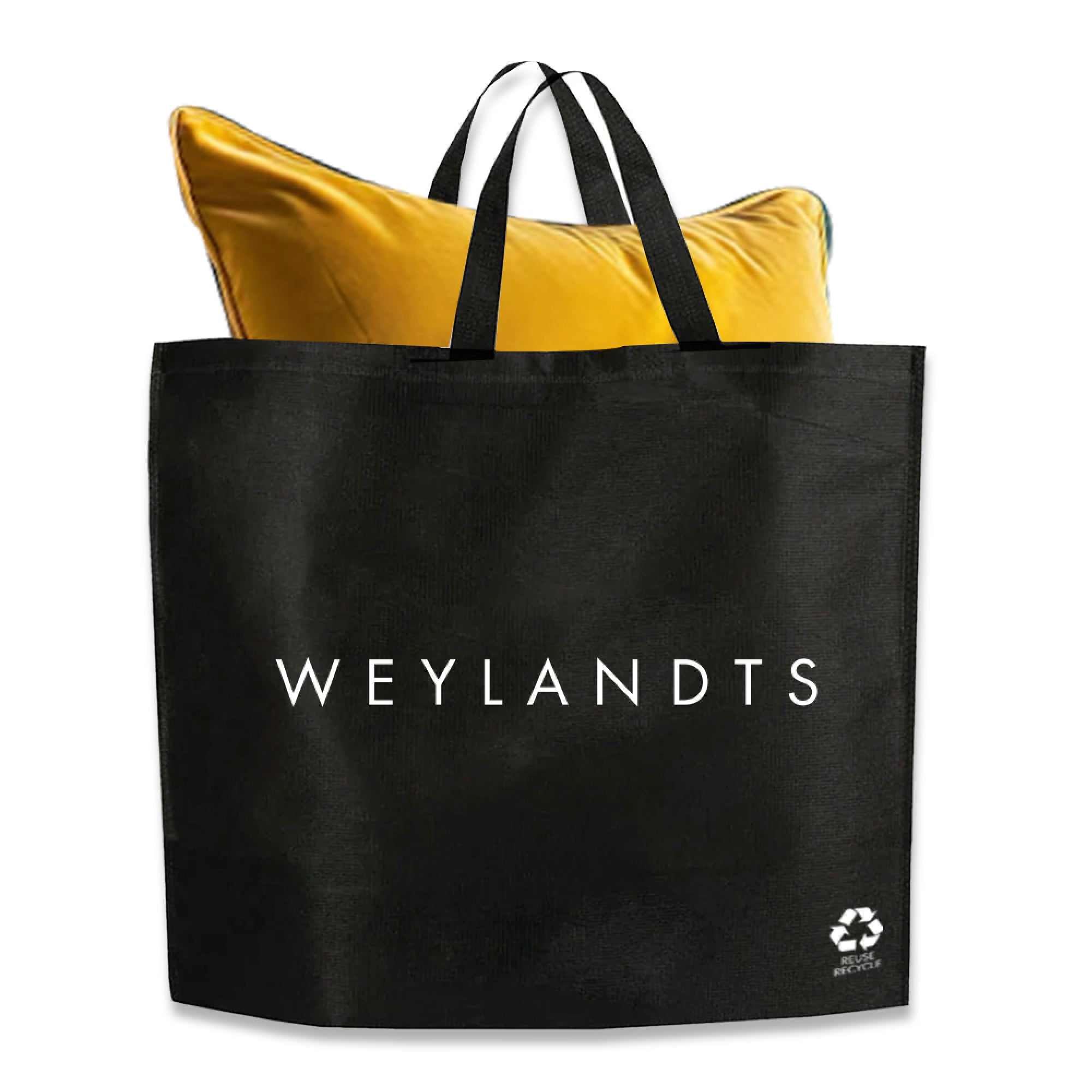 Black Reusable Non-Woven Shopping Bag | 70GSM, 27L