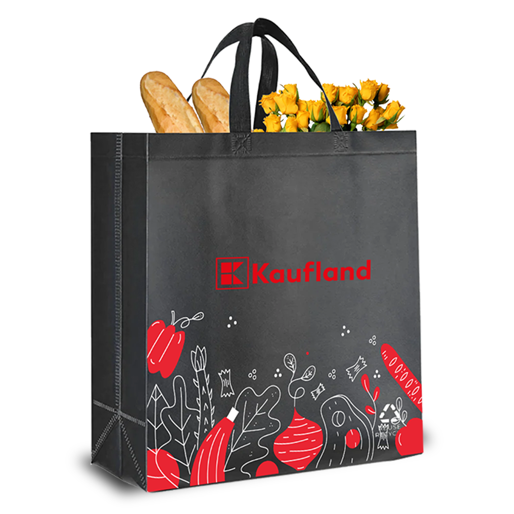 Black Reusable Non-Woven Shopping Bag | 70GSM, 28L