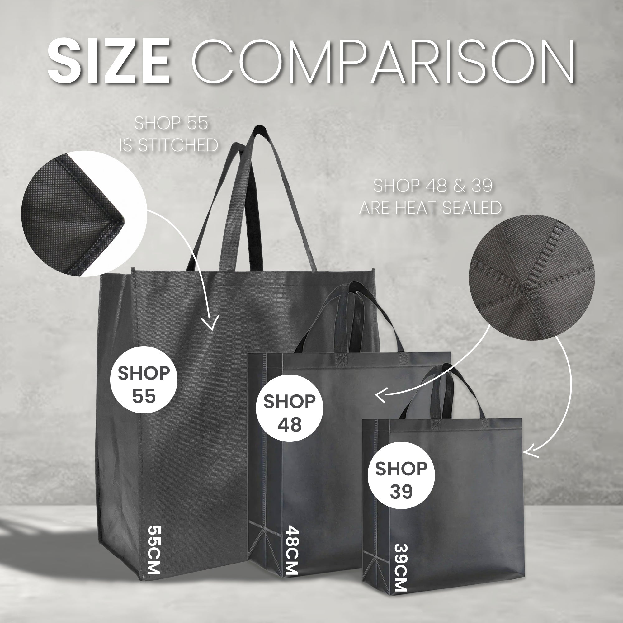 SHOP40 - Large Reusable Non-Woven Shopping Bag | 70GSM, 29L