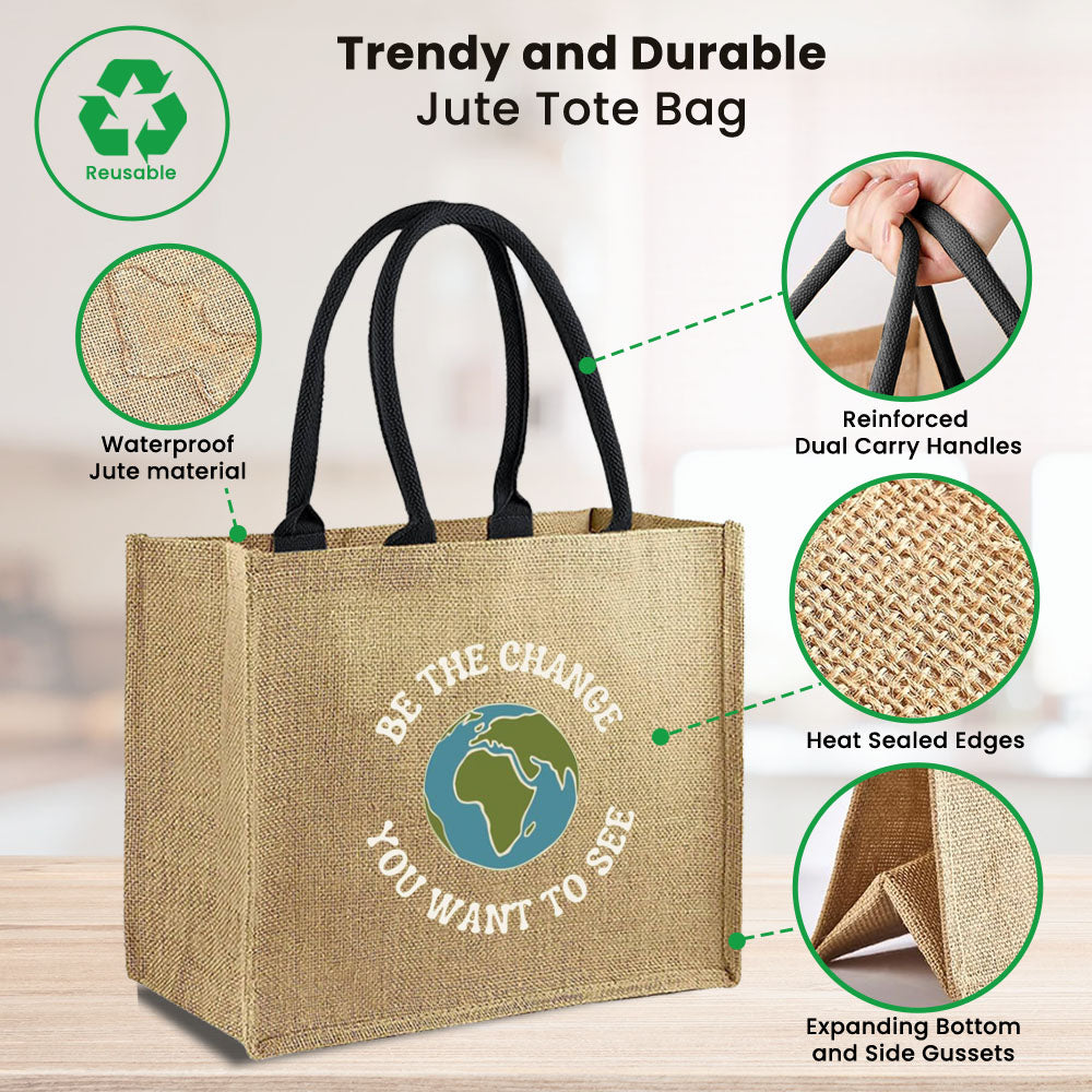 "I Love Cape Town" Reusable Jute Tote Bag | 300GSM, 18L
