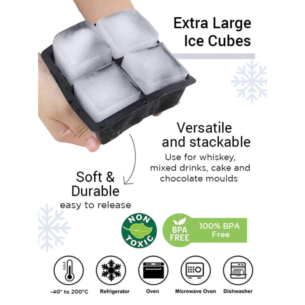 Bandeja para cubitos de hielo cuadrada - 4 cubitos