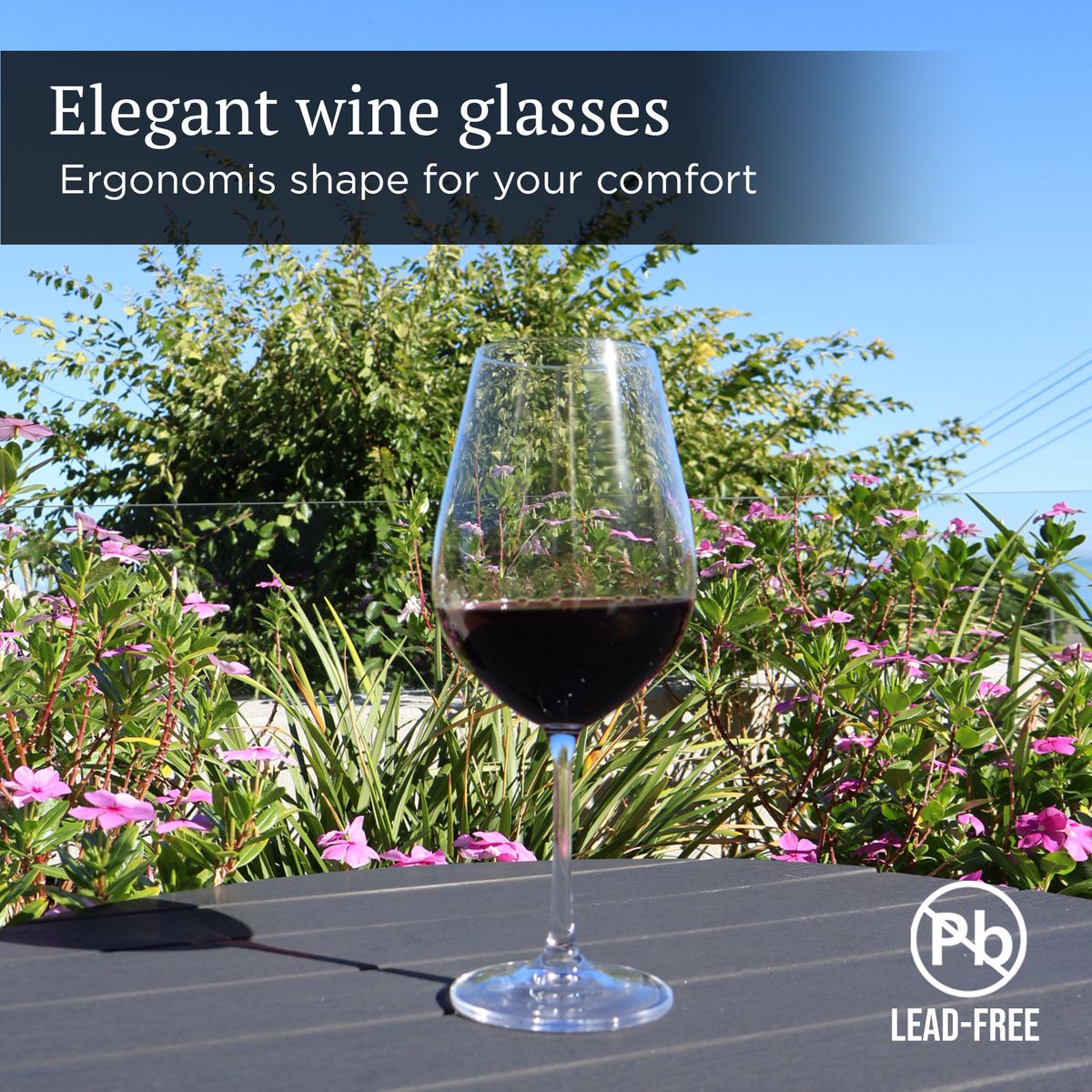 Red Wine Glasses - 690ml - 4 Pieces - Lead-Free Crystalline