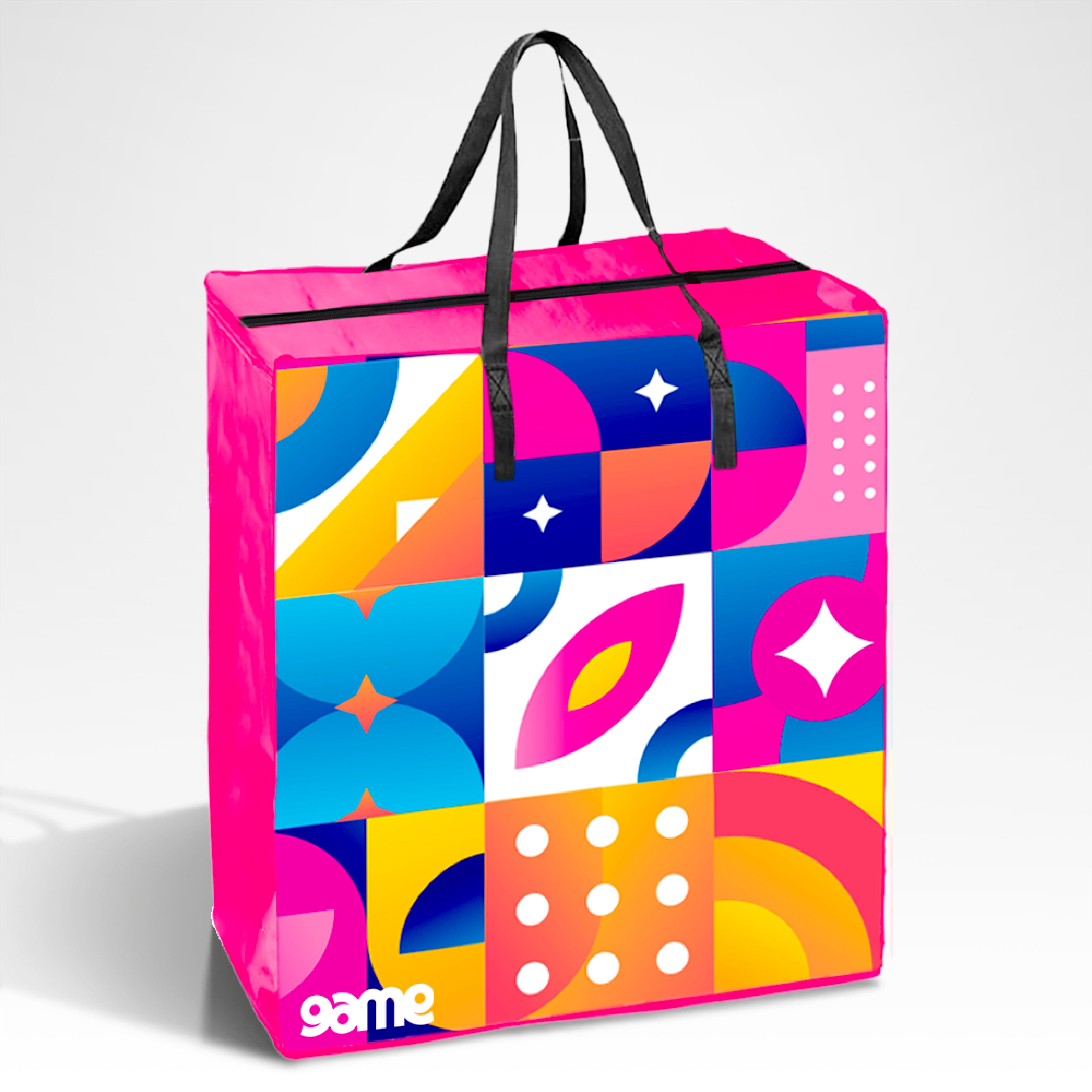 TAXI01 - Medium Assorted Design Laminated Taxi Shopping Bag with Zipper | 120GSM, 36L