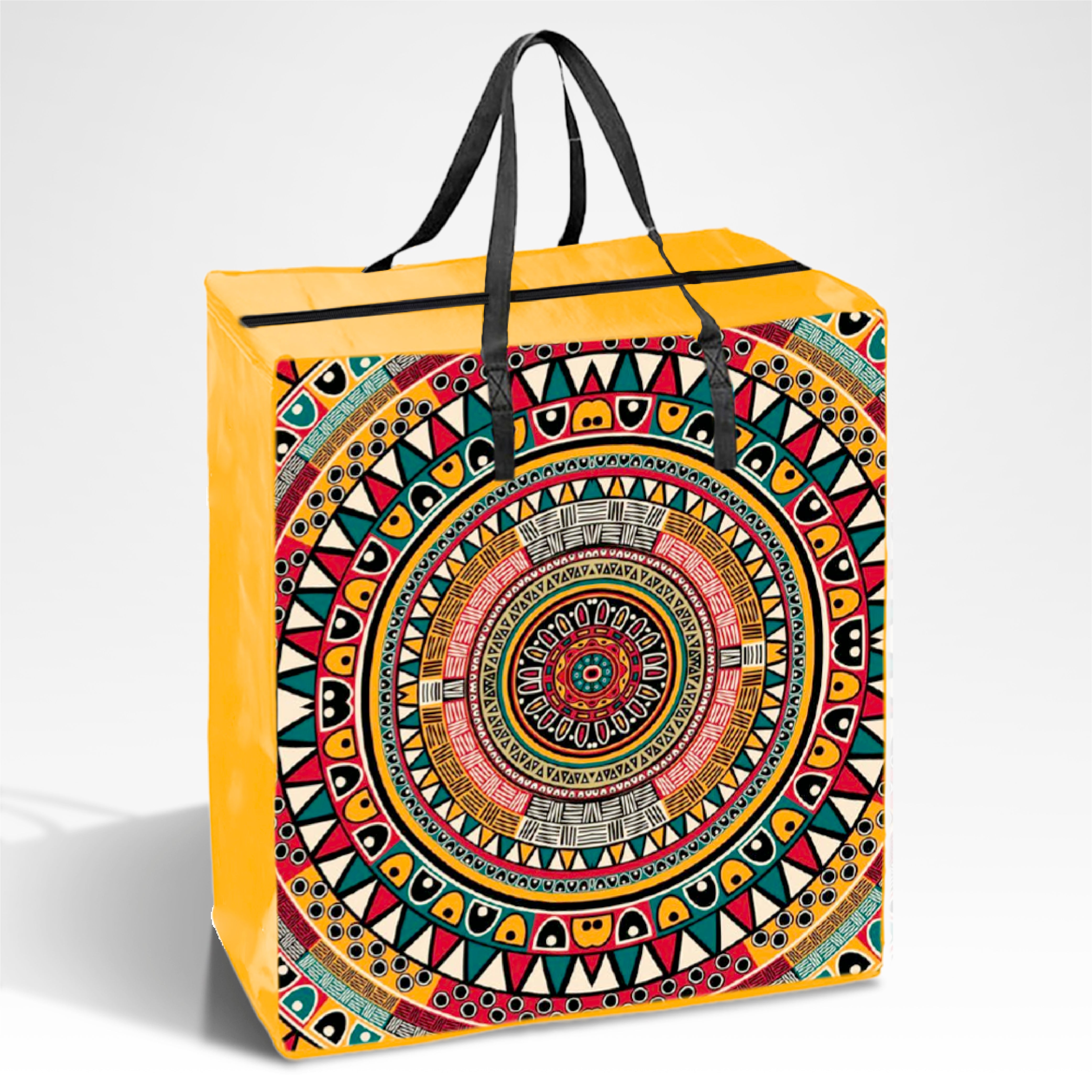 TAXI01 - Medium Assorted Design Laminated Taxi Shopping Bag with Zipper | 120GSM, 36L