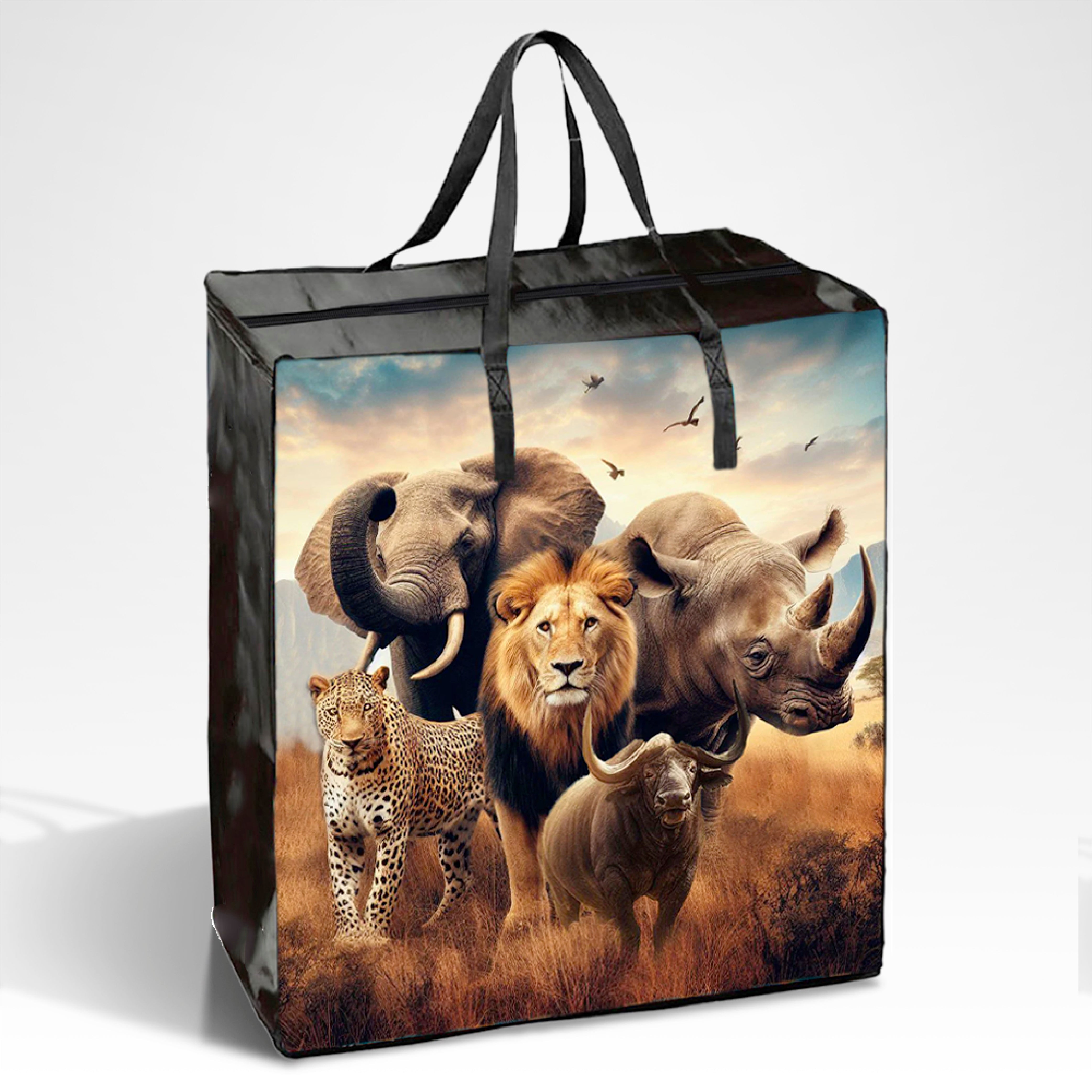 Bolsa de compras laminada reutilizable con cremallera | 120GSM, 35L