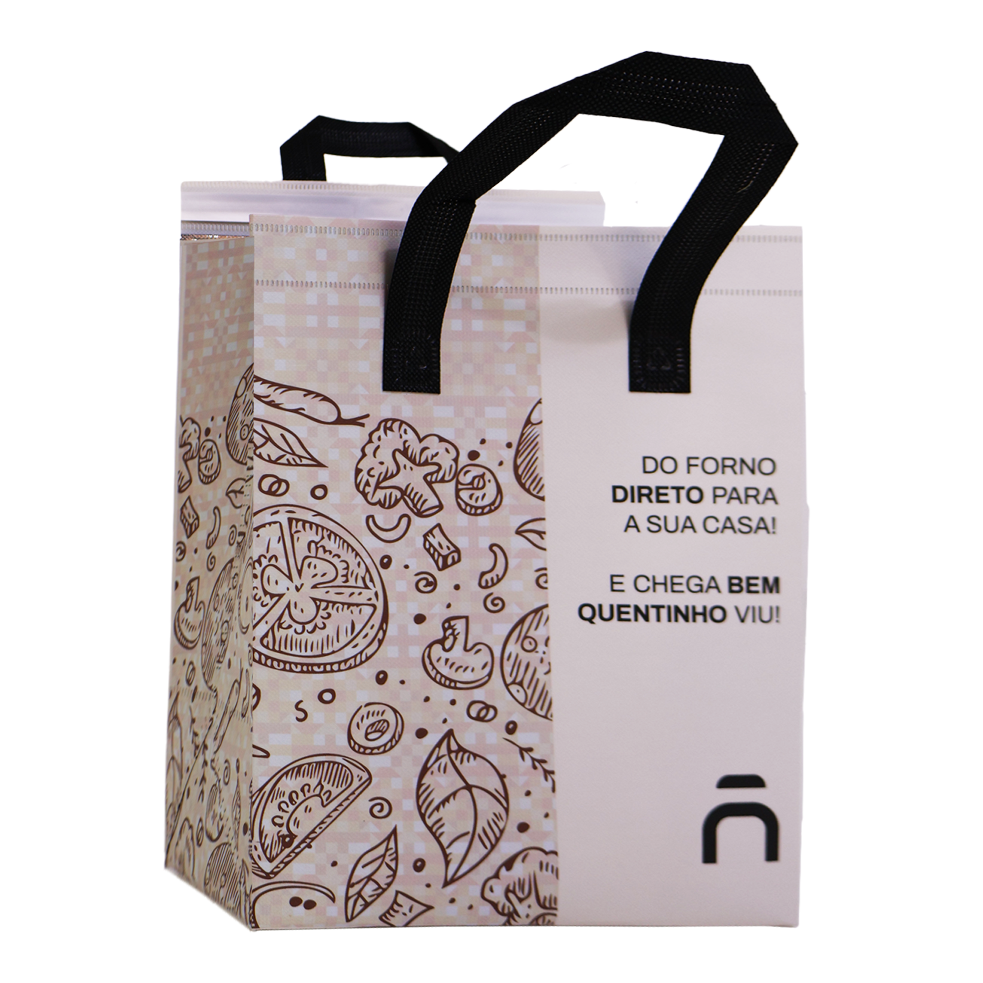 Reusable Laminated Take Away Bag with Adhesive Seal | 70GSM, 11L