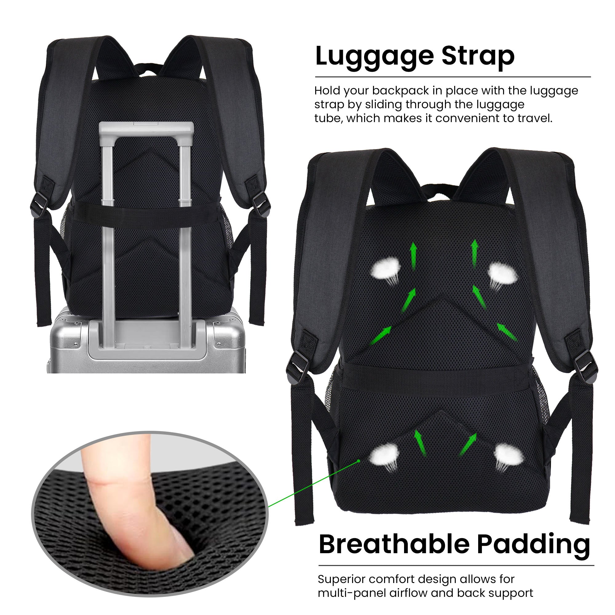 Backpack with USB Laptop or Phone Charging Port