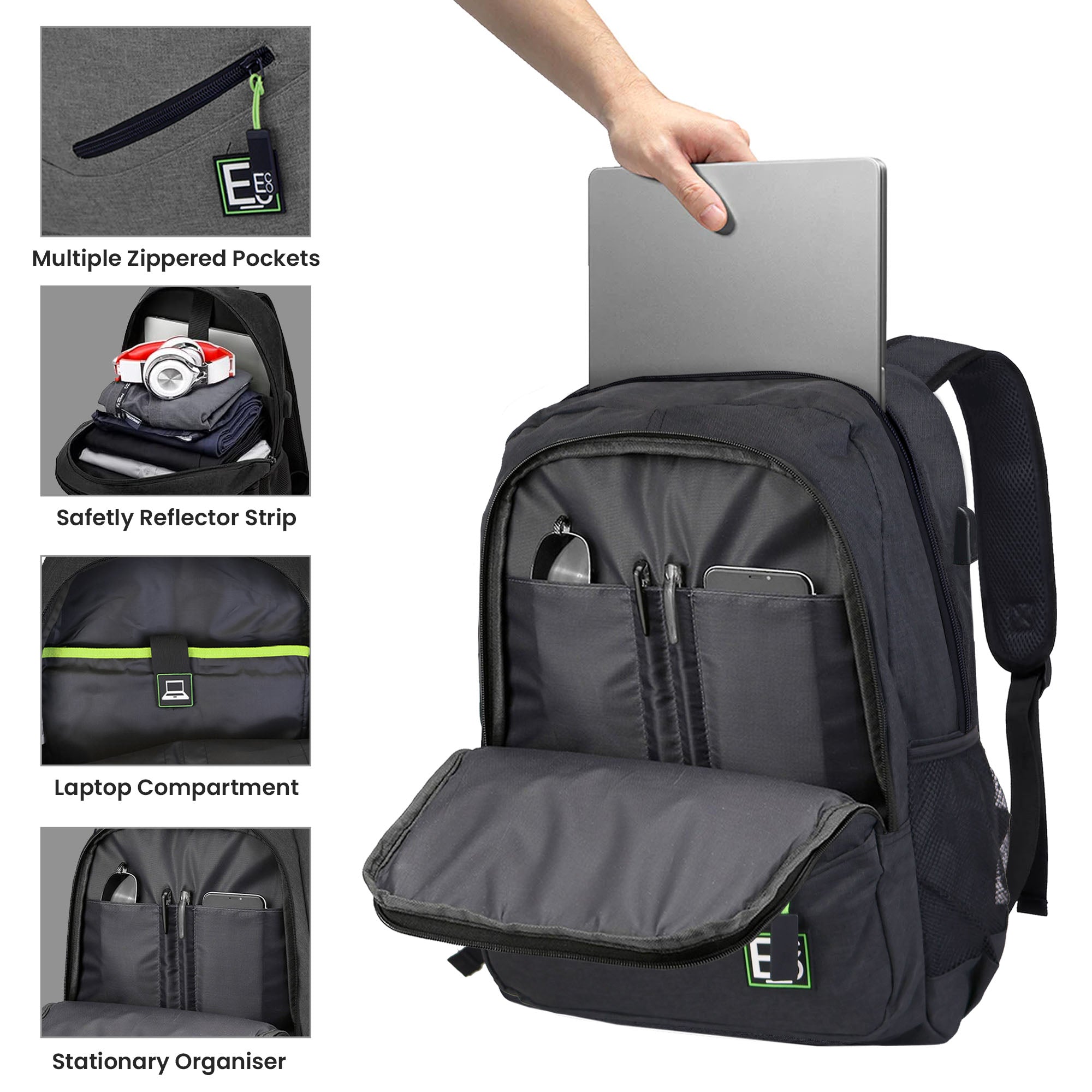 Rucksack mit USB-Ladeanschluss für Laptop oder Telefon