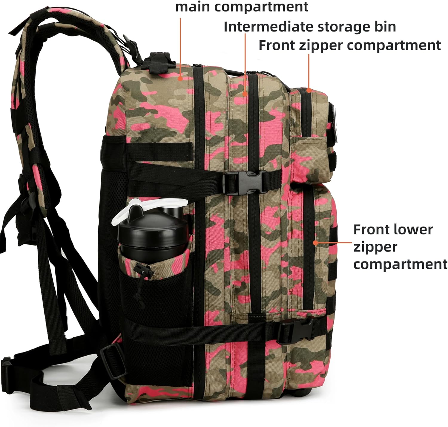 Tactical Water-Resistant Camouflage Backpack – 28L