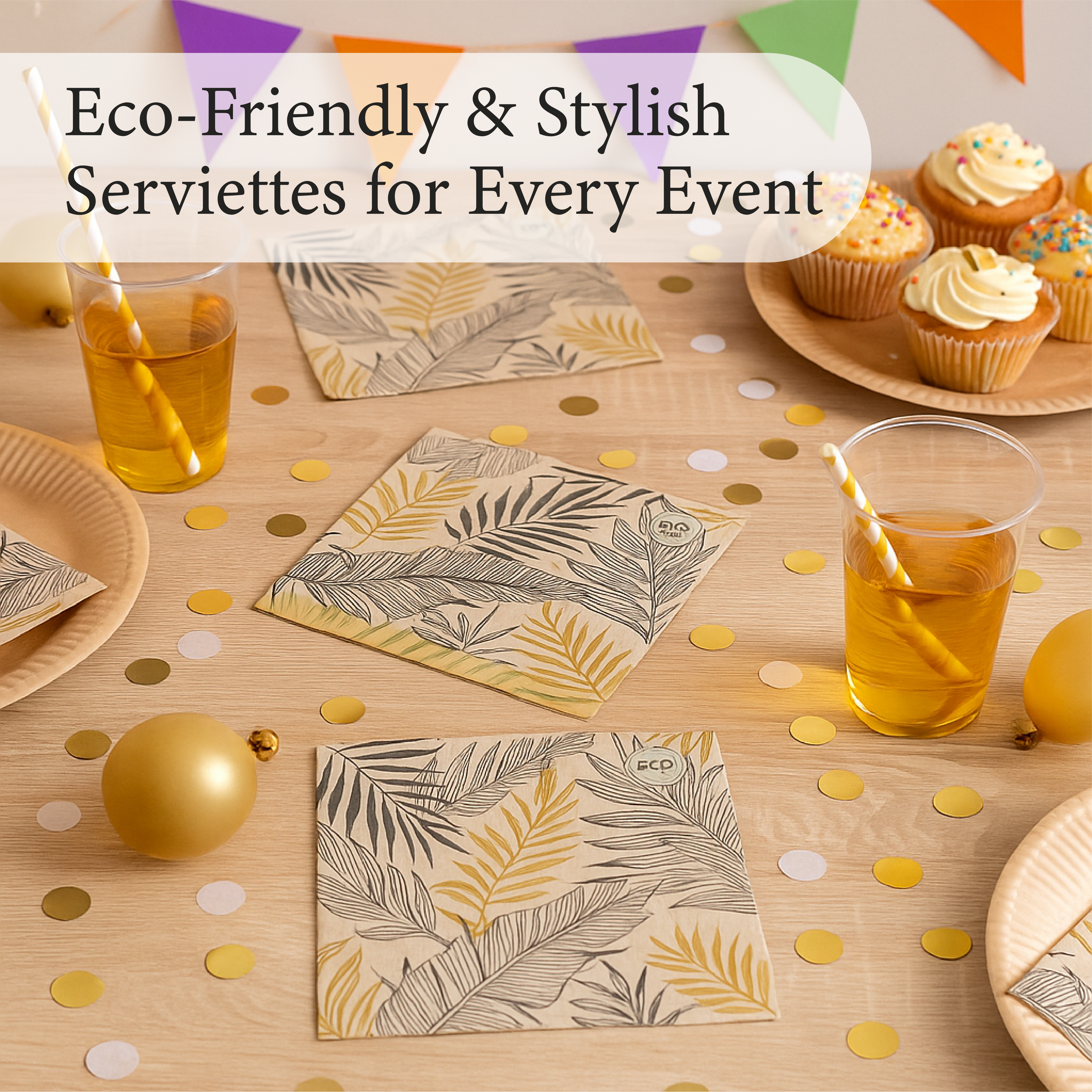 Paper Serviettes 3-Ply Recycled - 20 Pieces - Eco-Friendly