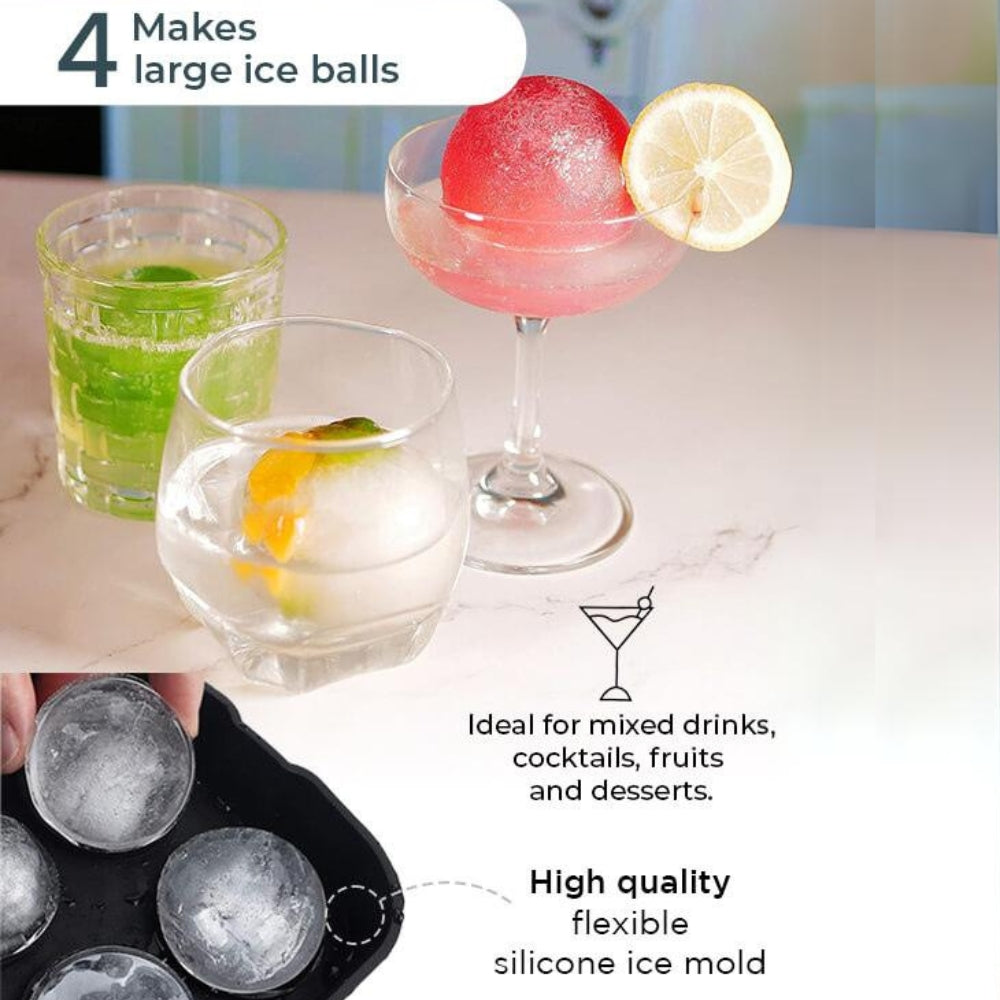 Round Ice Cube Tray - 4 Cubes