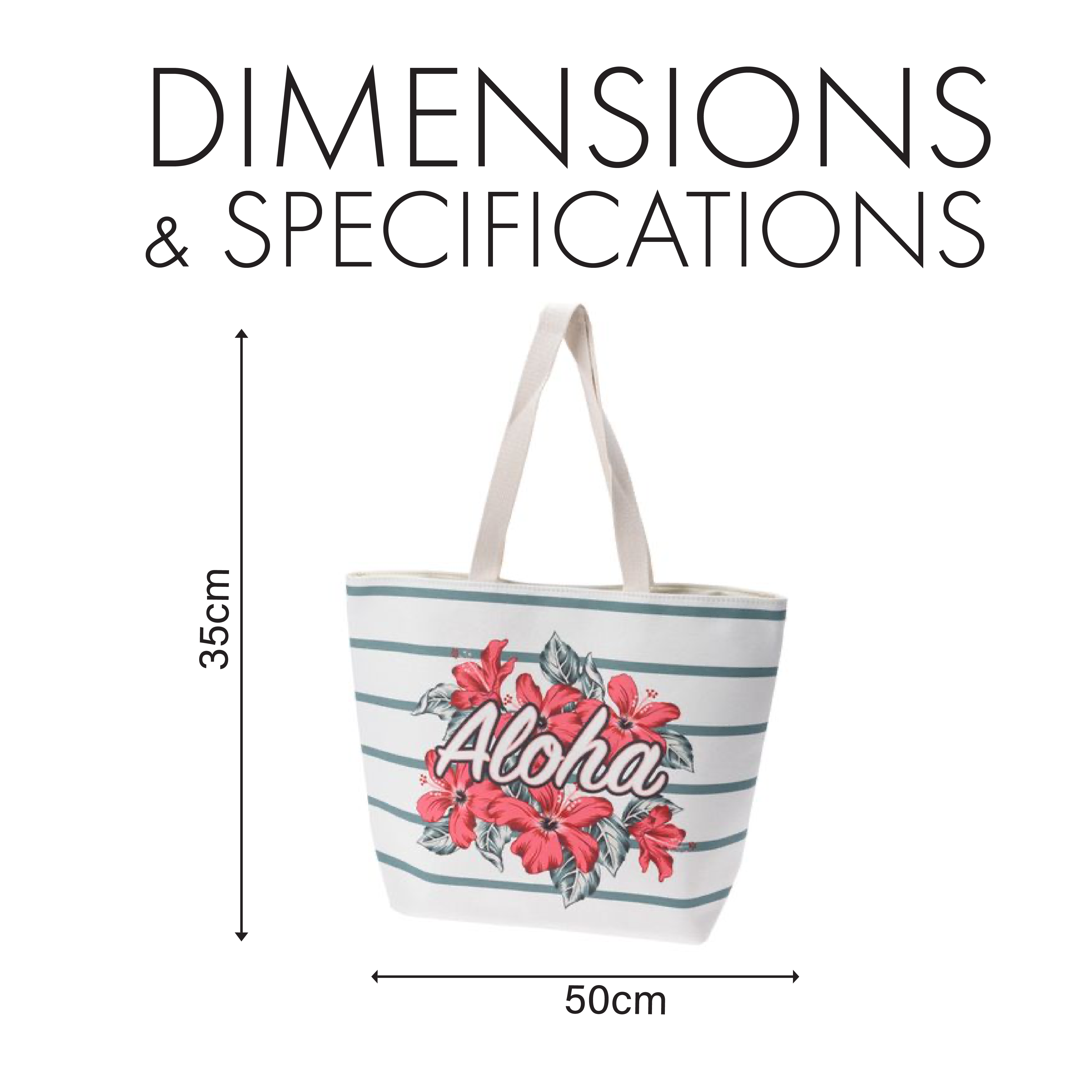 Beach Bag with Aloha Print and Floral Design