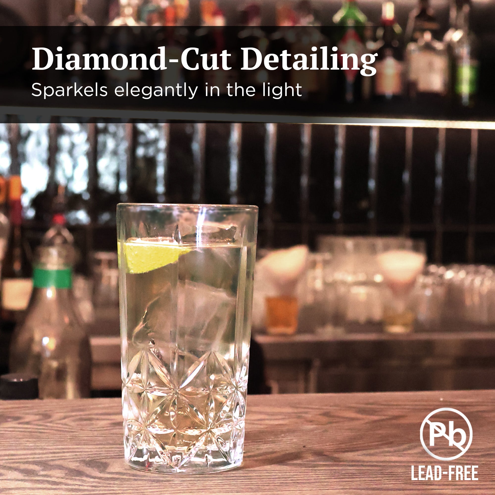Trinkgläser im Diamantschliff – 4er-Set – 260 ml