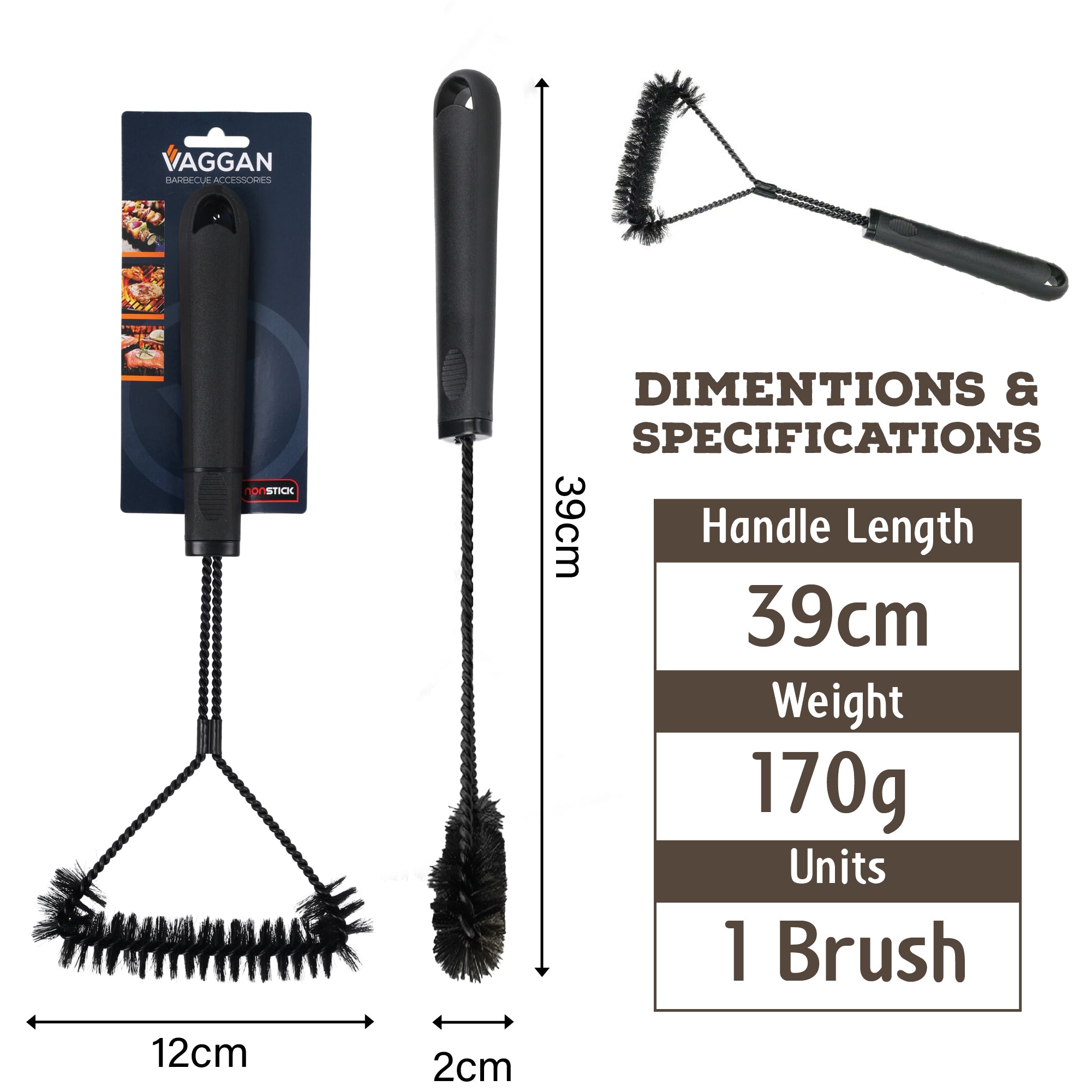 Premium Non-Stick 39cm Braai Brush for Outdoor Braai Cleaning