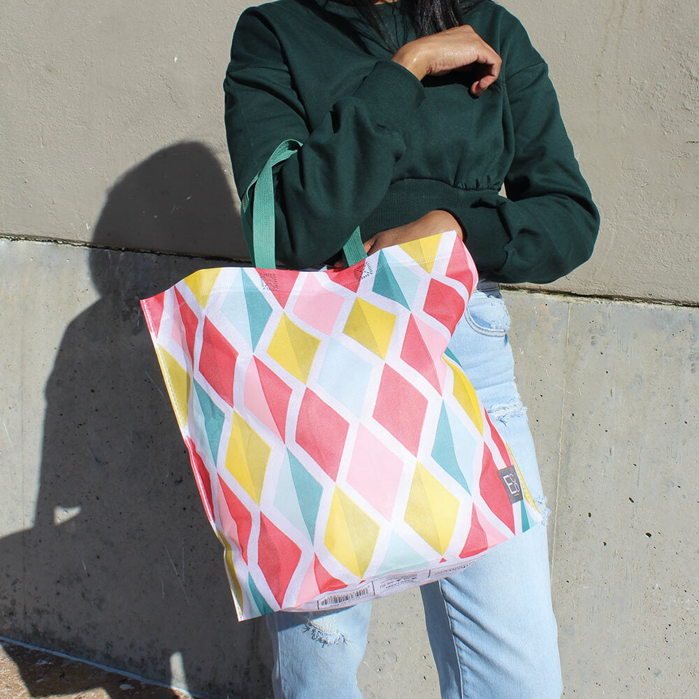Reusable Shopper Bag - Non-Woven- Diamond Patterned Design